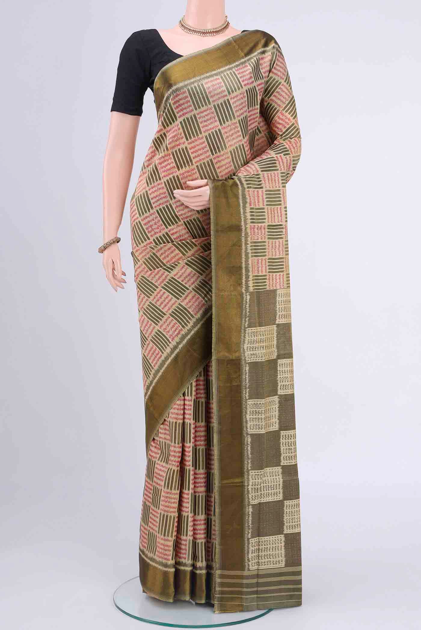 Davys Grey Rajkot Patola Silk Saree