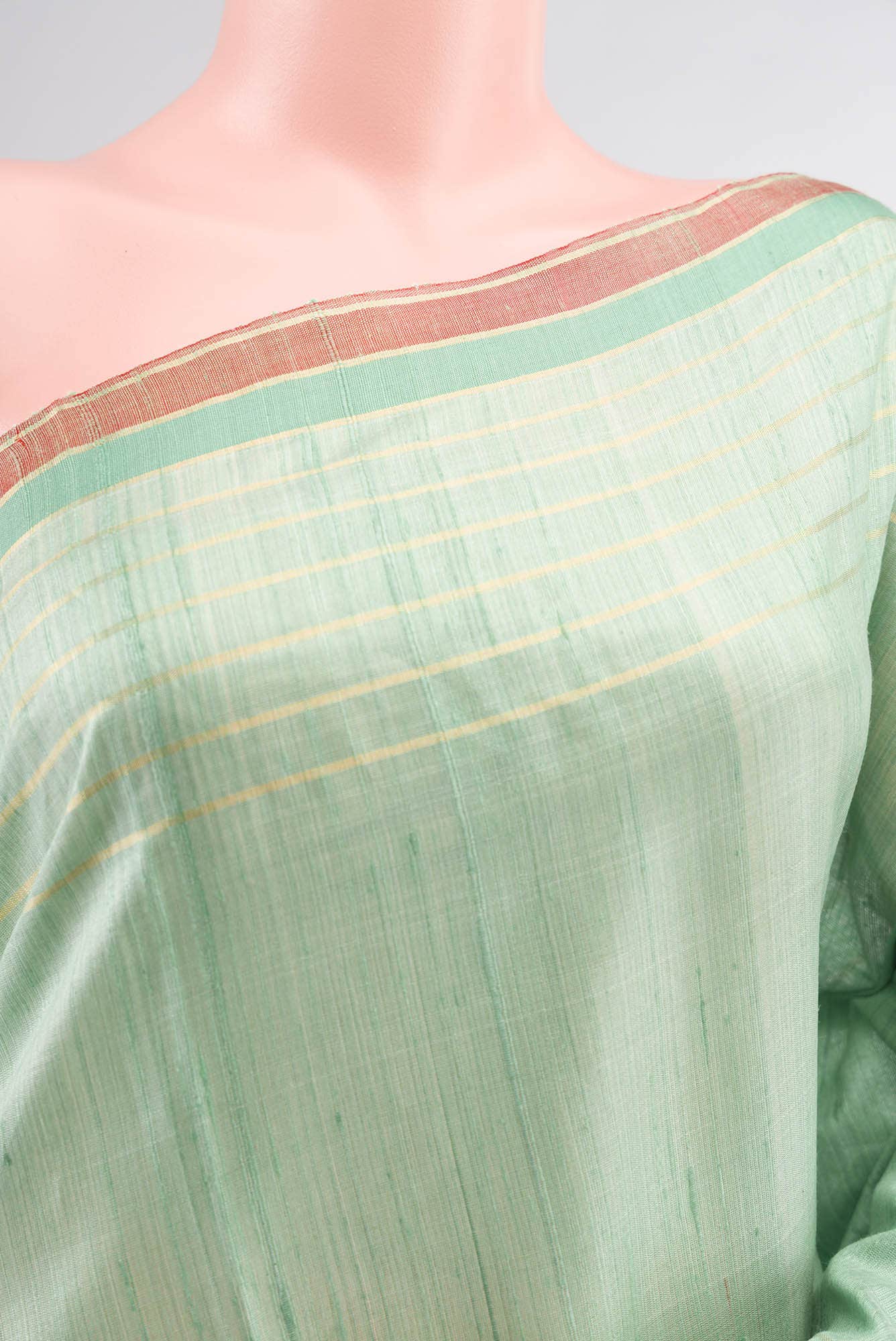 Erina-Mint Green Bhagalpuri Tussar Silk Saree - Image 2