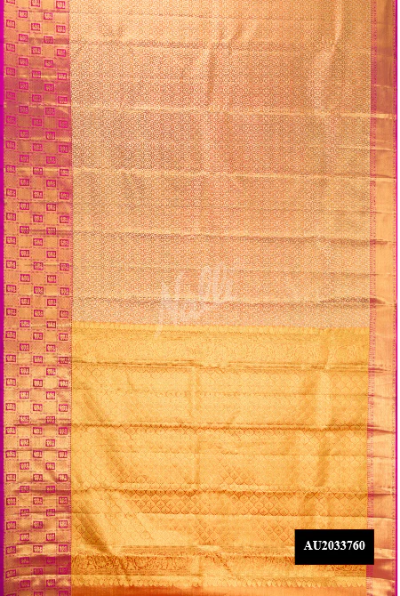 Gold Dual Tone Kanchipuram Tissue Silk Saree