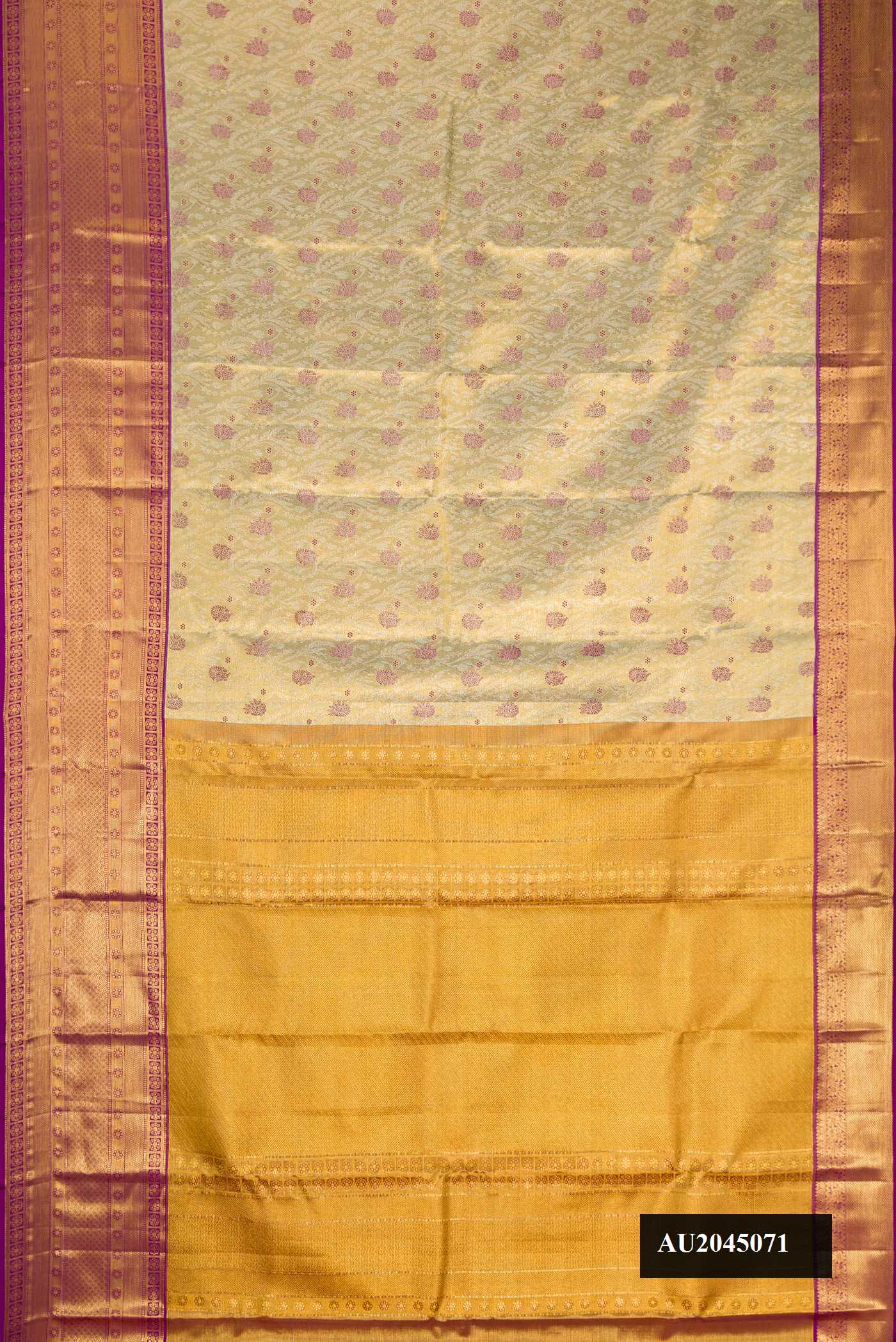 Gold Dual Tone Kanchipuram Tissue Silk Saree