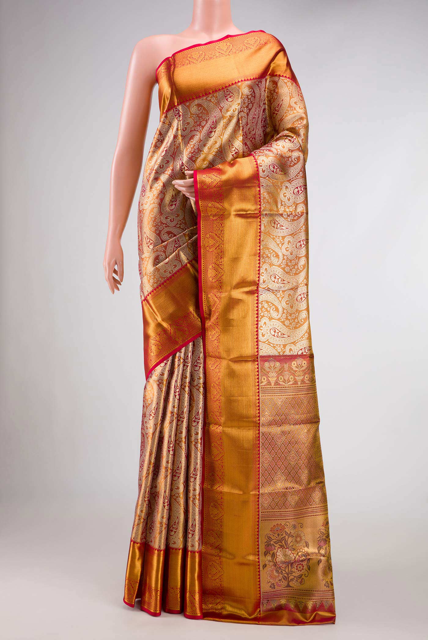 Gold Kanchipuram Tissue Silk Saree
