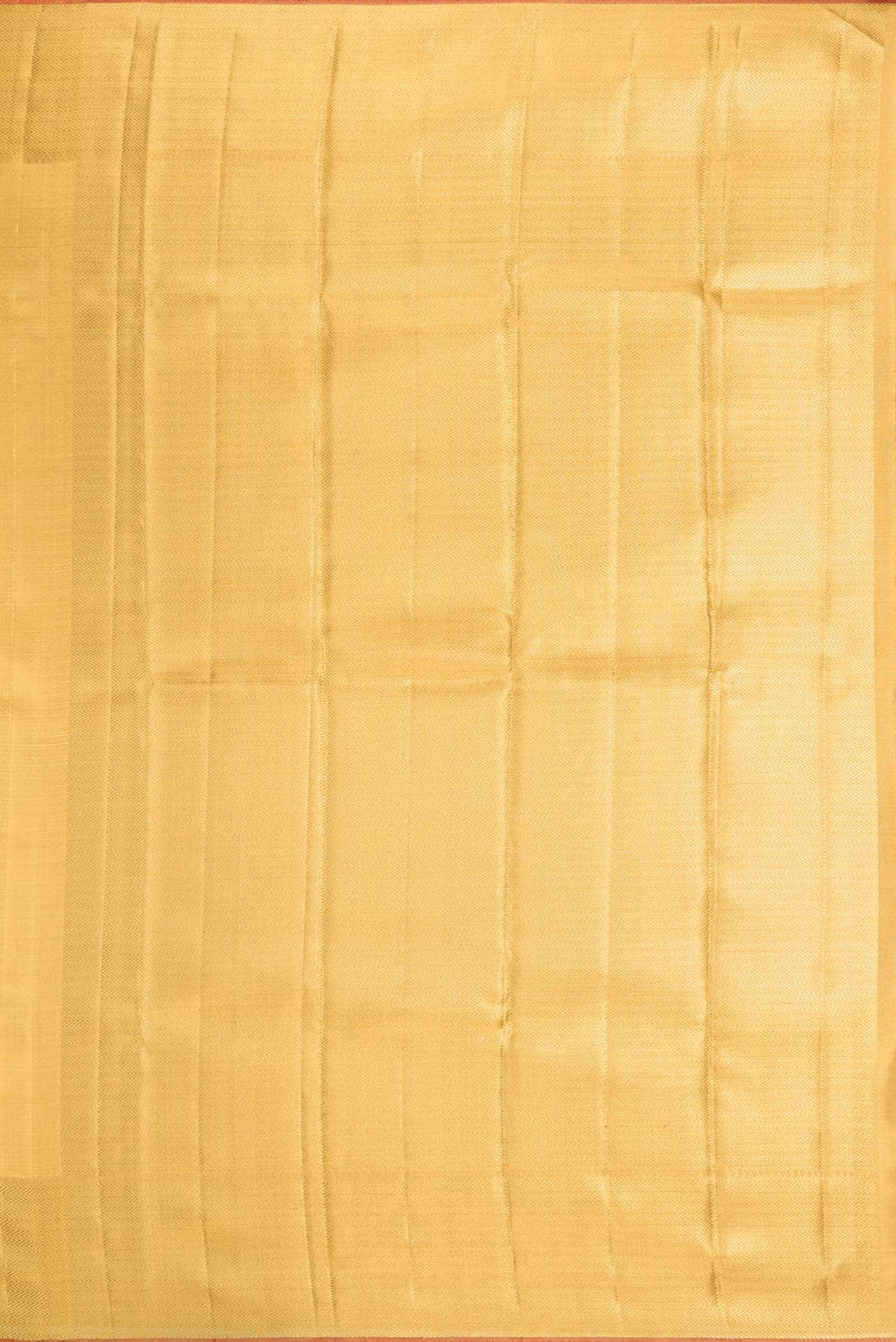 Pure Silk Pure Zari Gold Dual Tone Kanjivaram Tissue Saree - Image 5