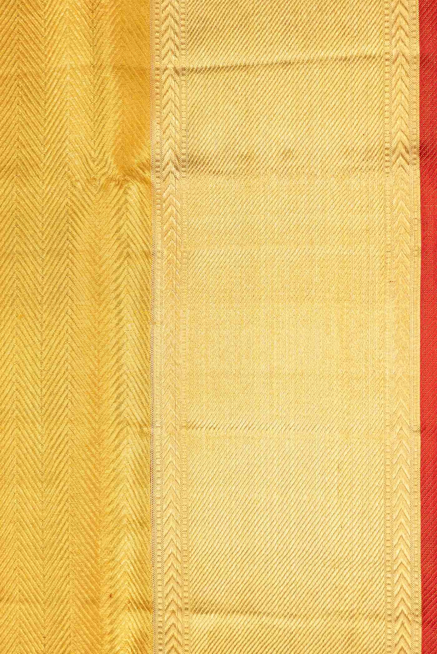 Pure Silk Pure Zari Gold Dual Tone Kanjivaram Tissue Saree - Image 6