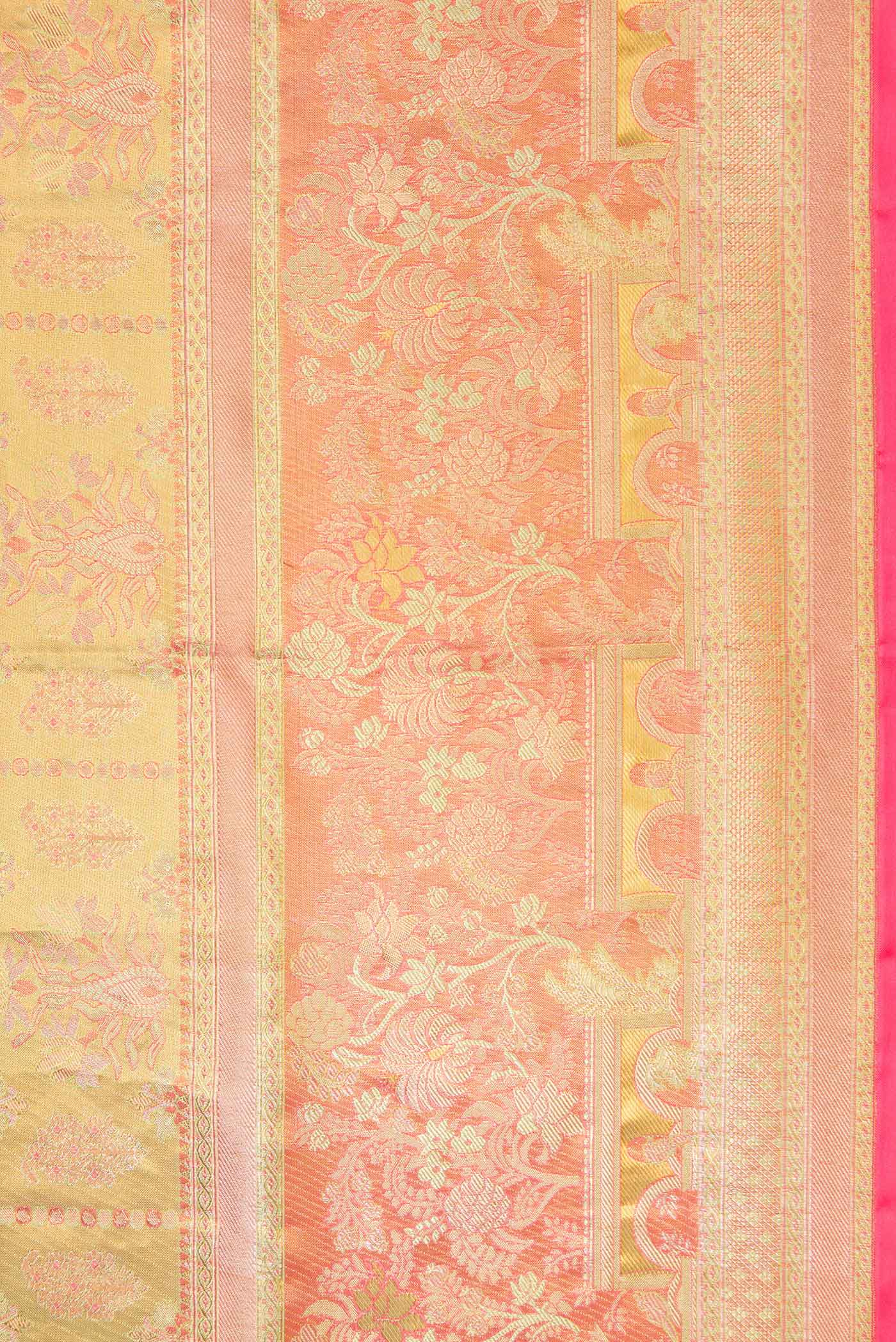 Gold Dual Tone Kanjivaram Tissue Silk Saree - Image 3