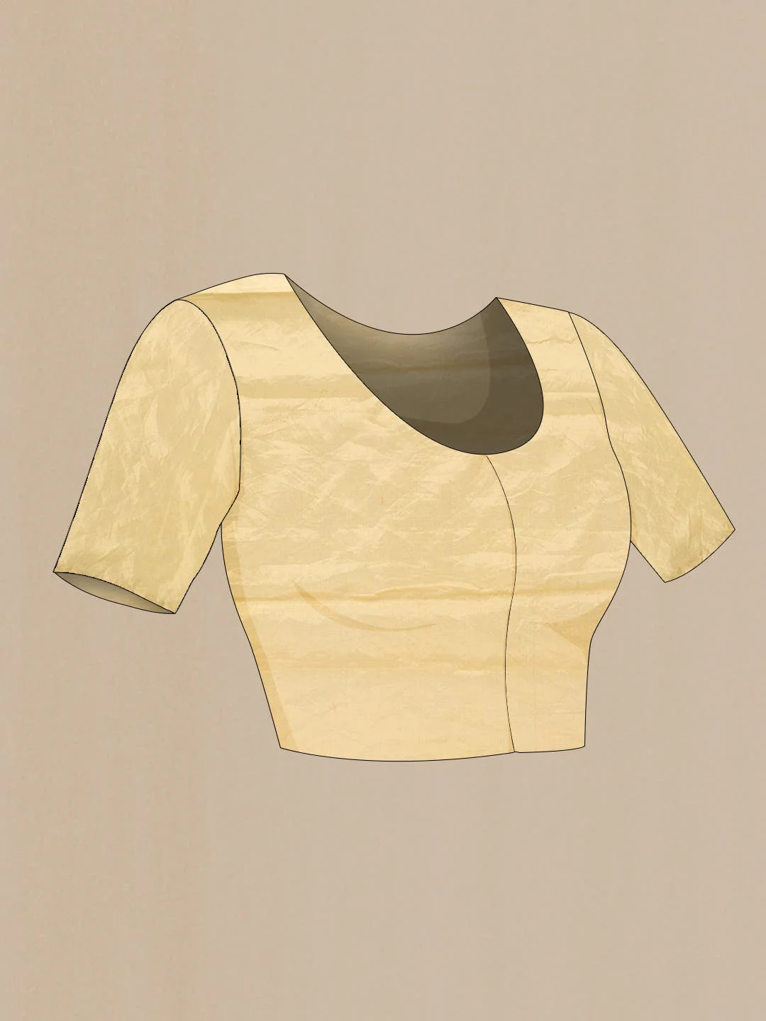 Gold Dual Tone Tissue Silk Saree - Image 7
