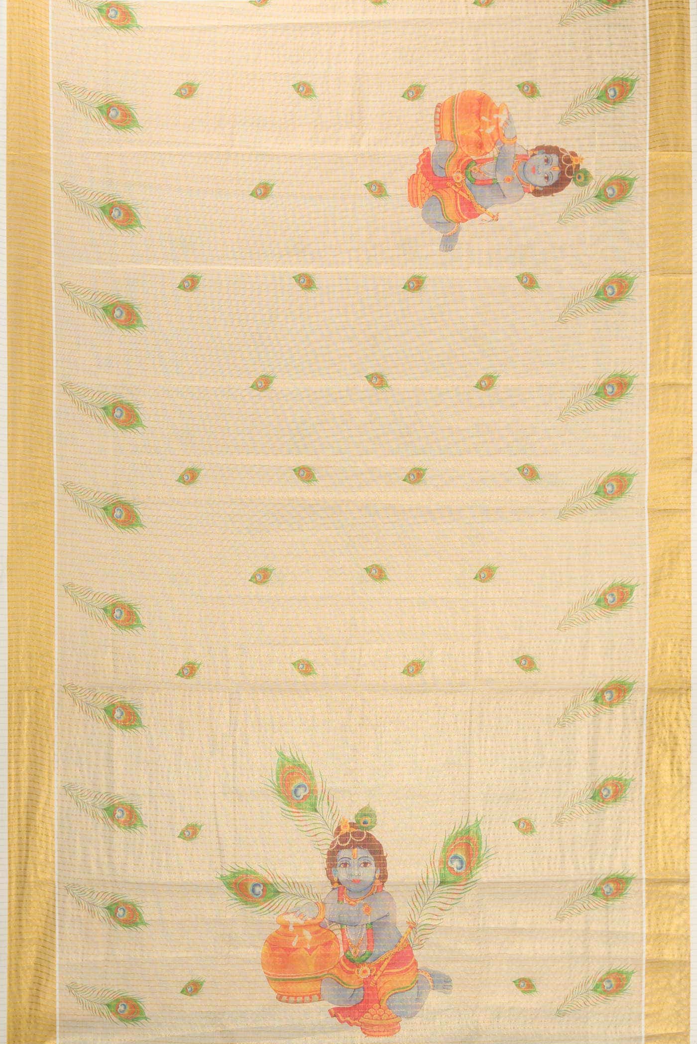 Gold Kerala Cotton Saree - Image 2