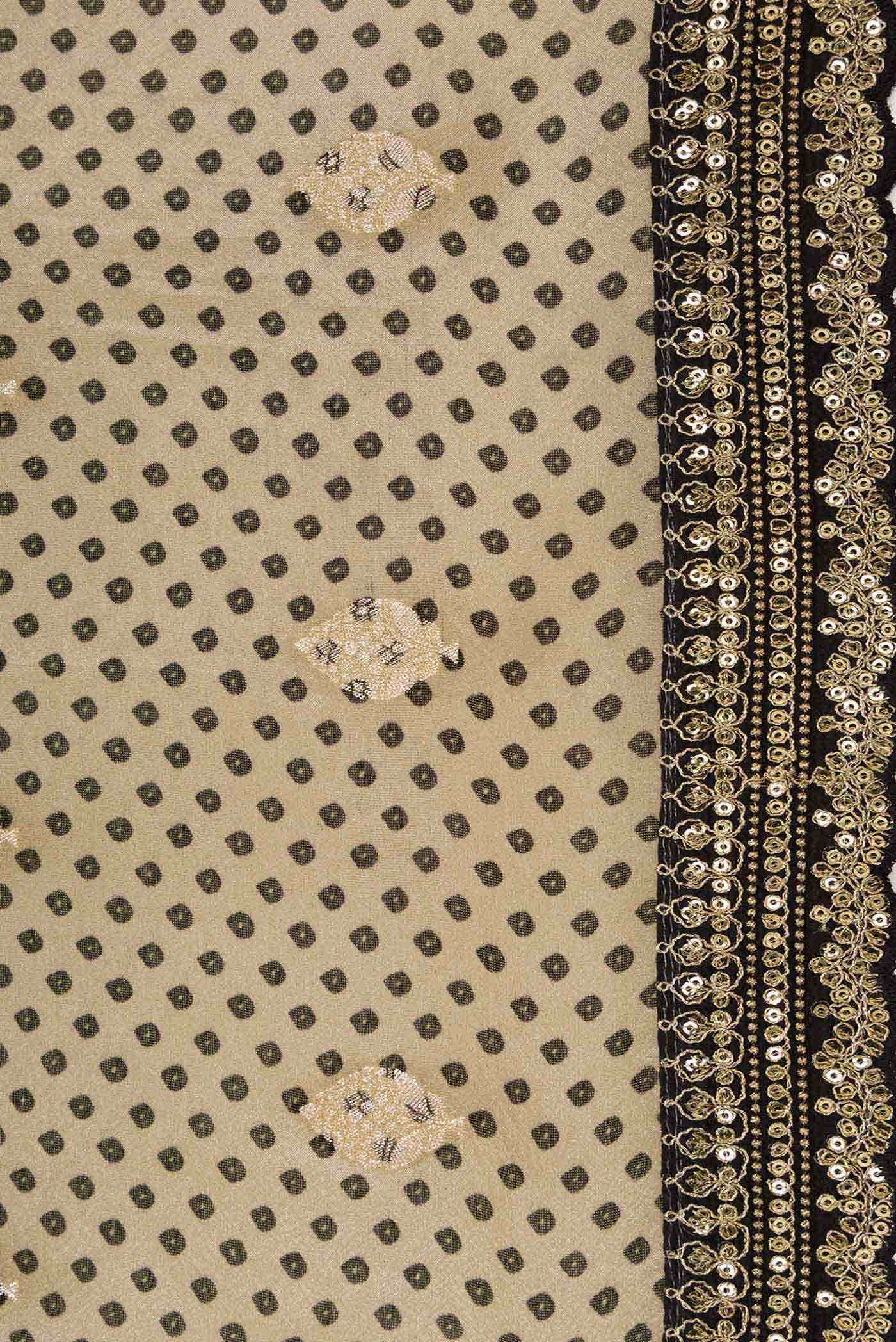 Gold Organza Silk Saree - Image 3
