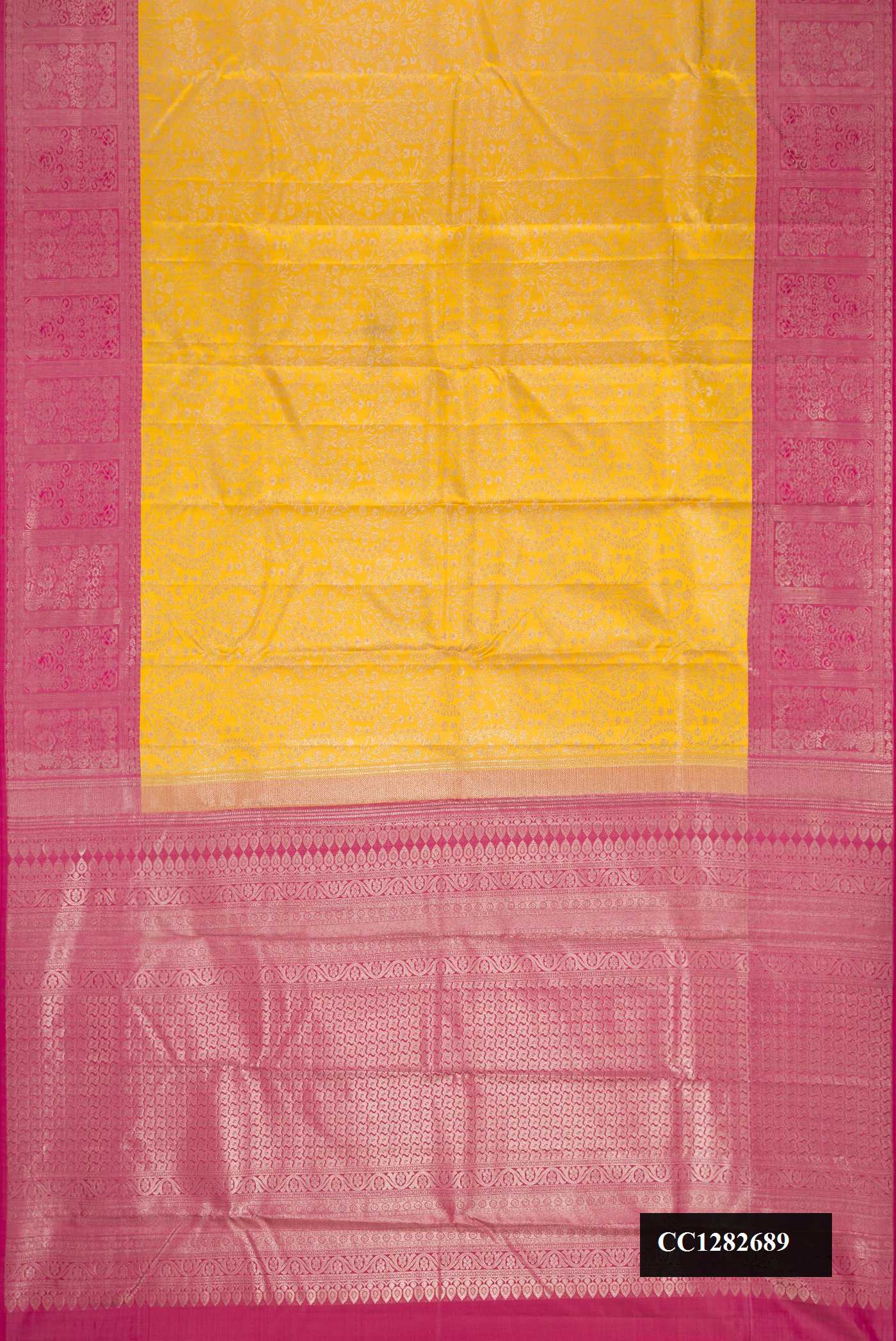 Golden Dual Tone Kanchipuram Silk Saree