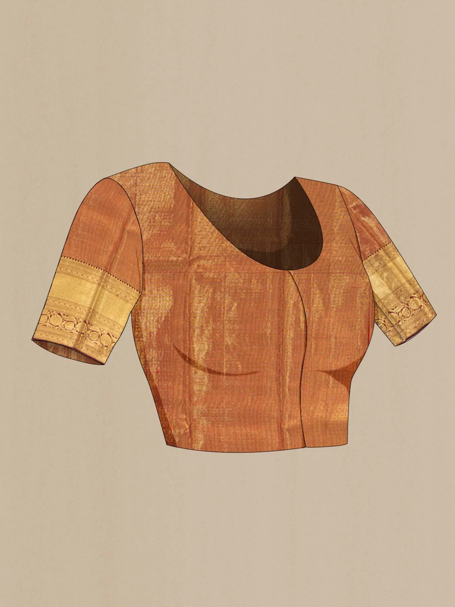 Golden Kanchipuram Silk Saree - Image 2