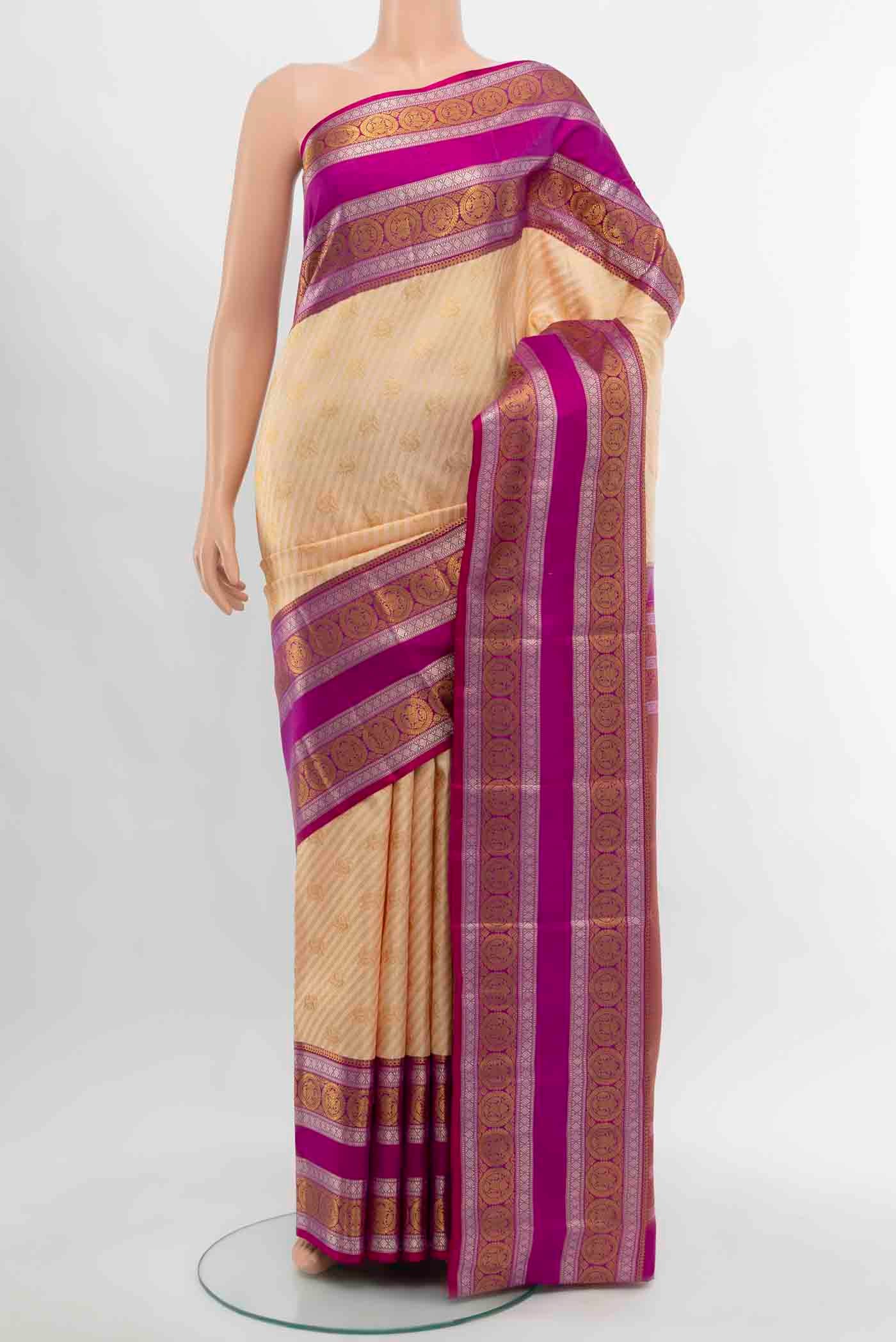 Peach Kanchipuram Silk Saree