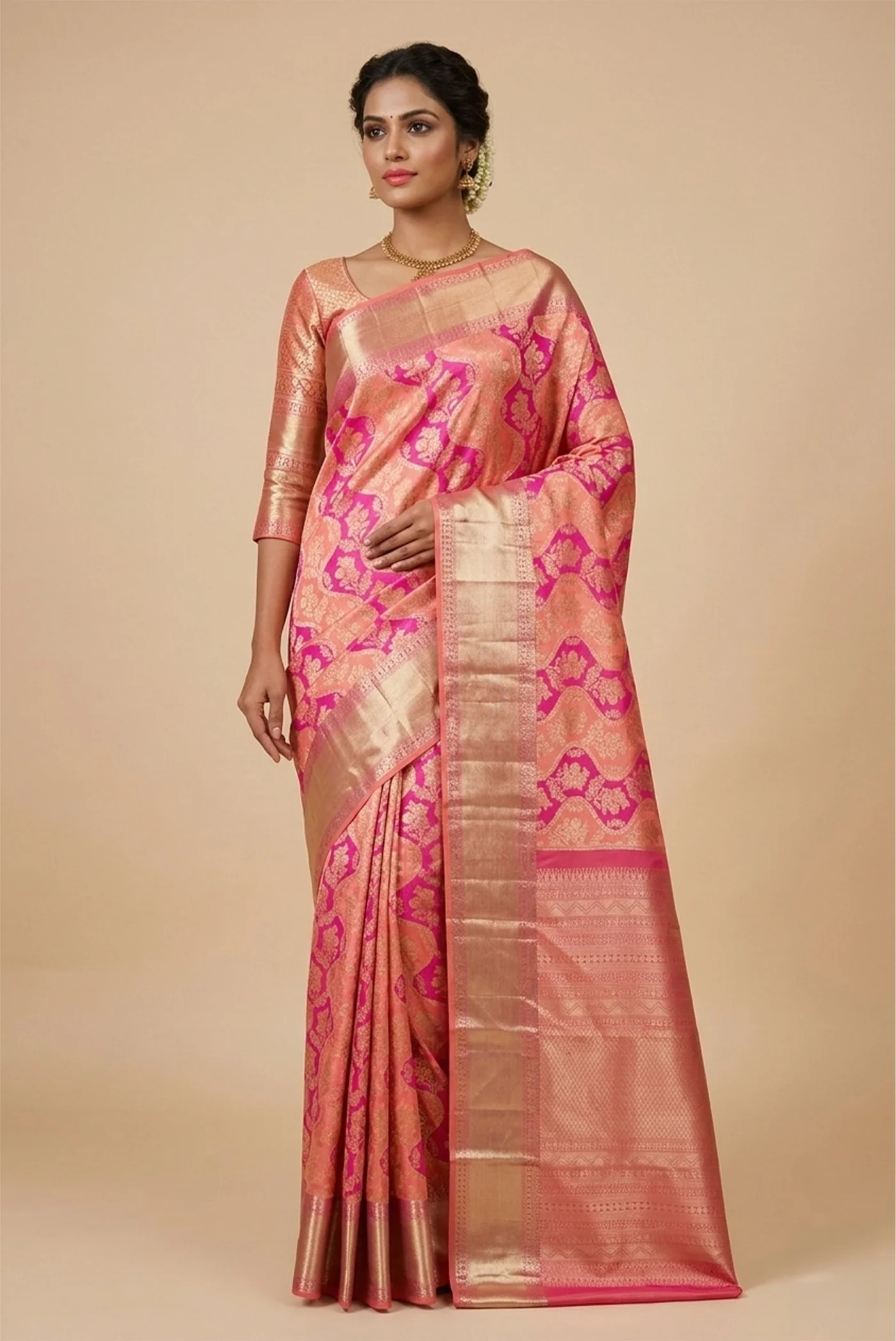 Multi Color Kanjivaram Silk Saree