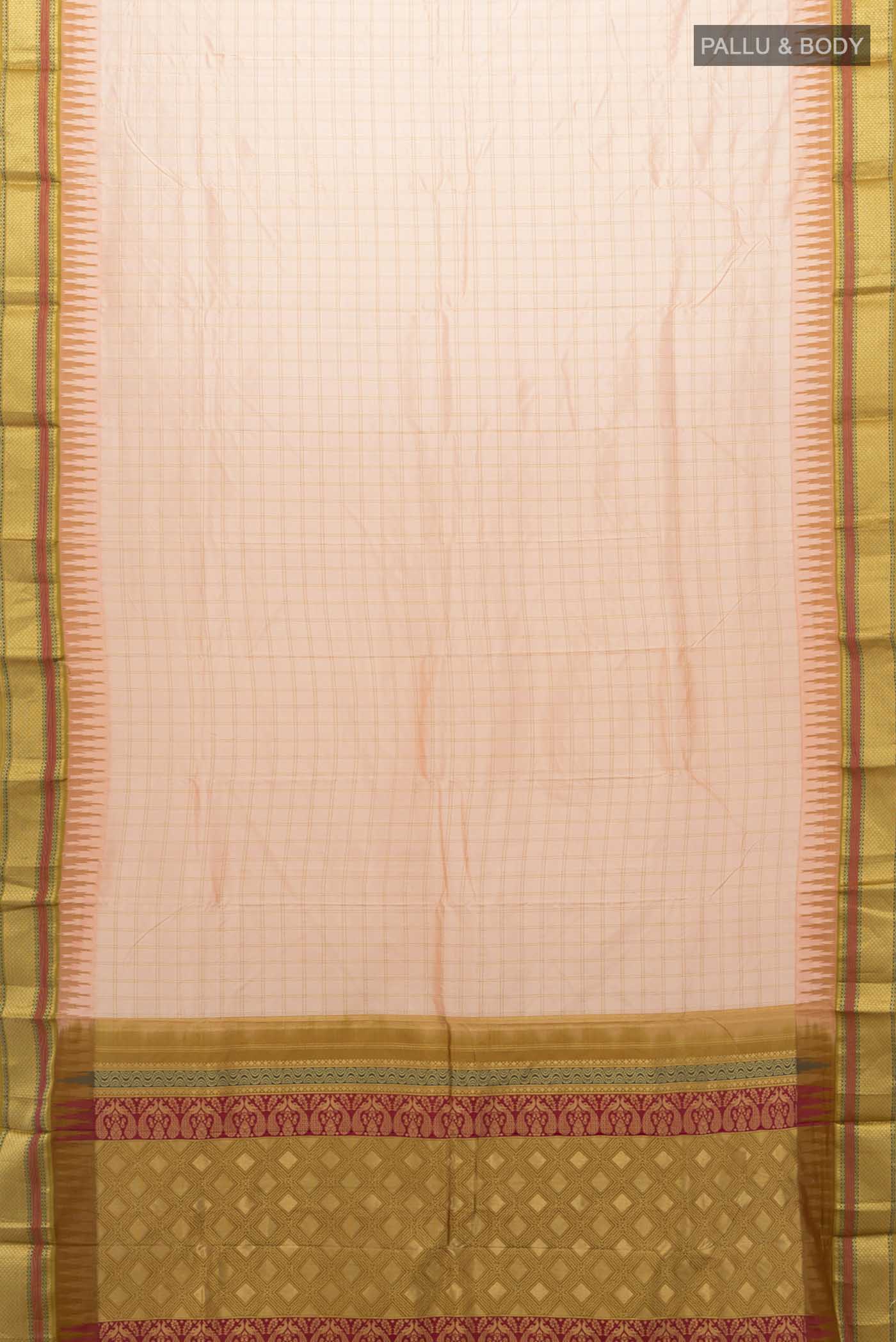 Golden Peach Bangalore Silk - kadyal Saree - Image 5