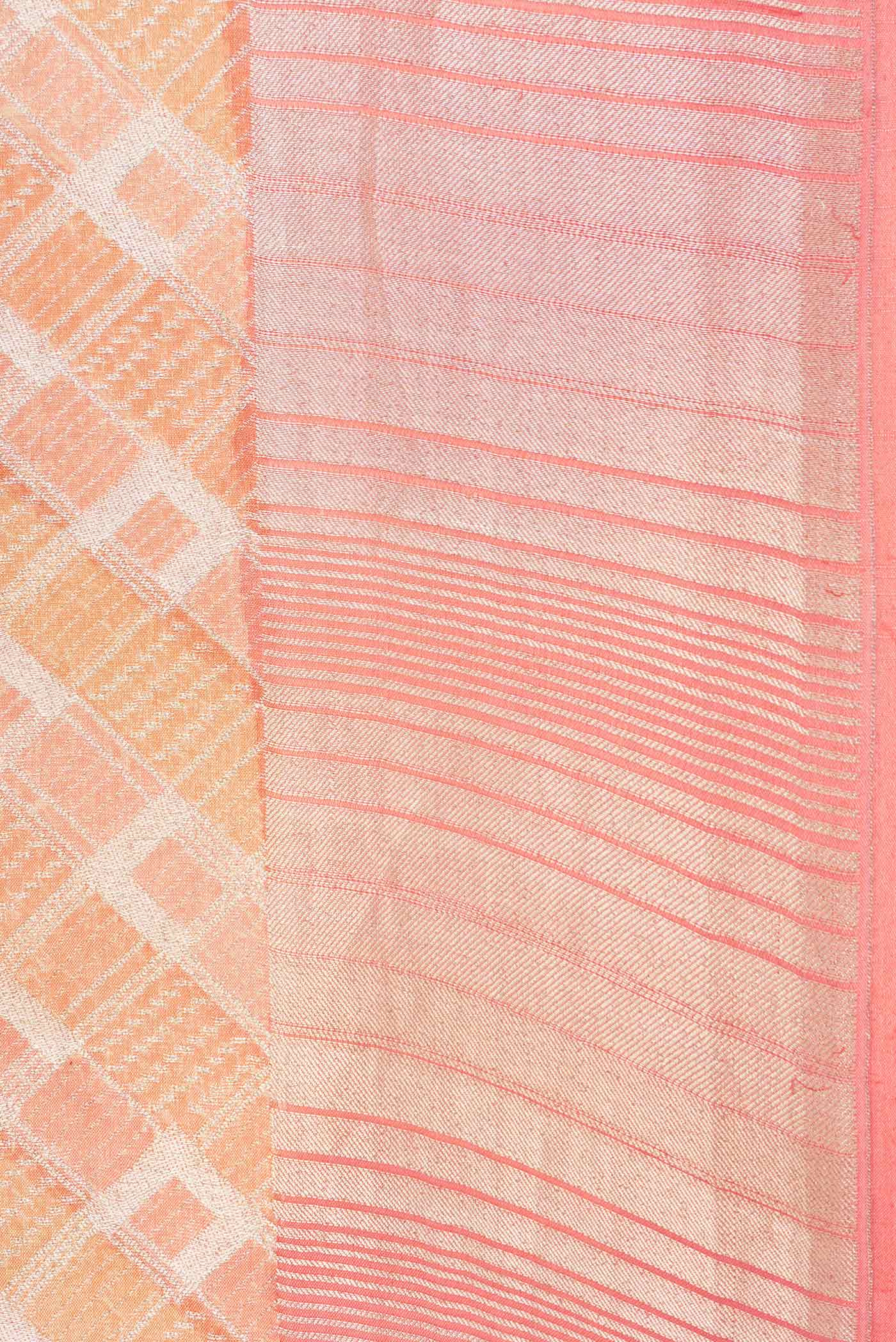 Golden Peach Banarasi Georgette Saree - Image 3