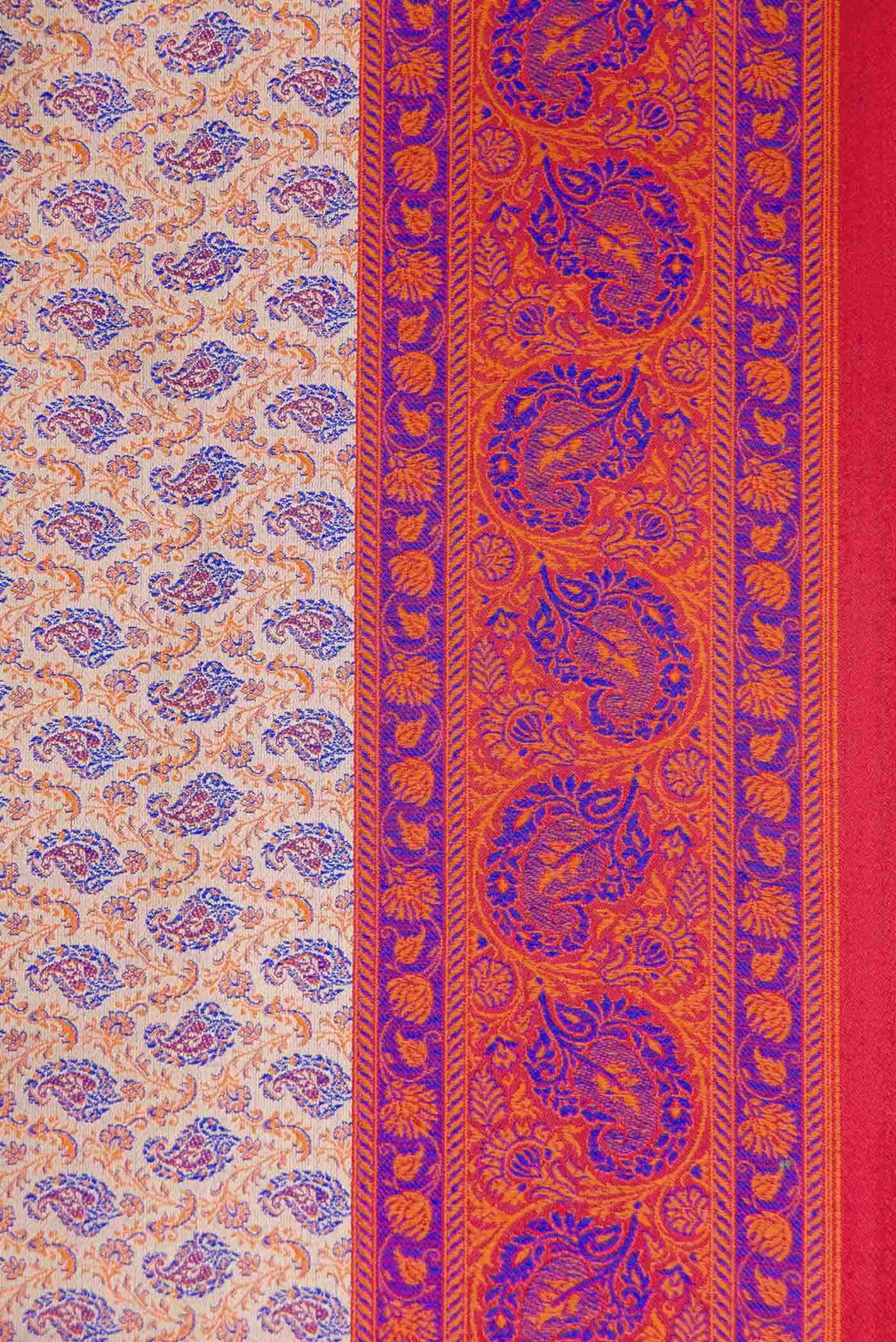 Golden Peach Dual Tone Banarasi Silk Saree - Image 10