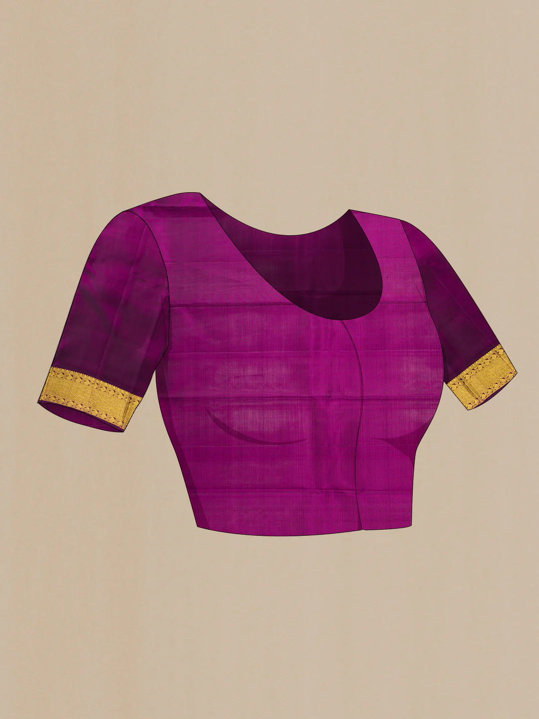Golden Peach Dual Tone Kanjivaram Silk Saree - Image 5