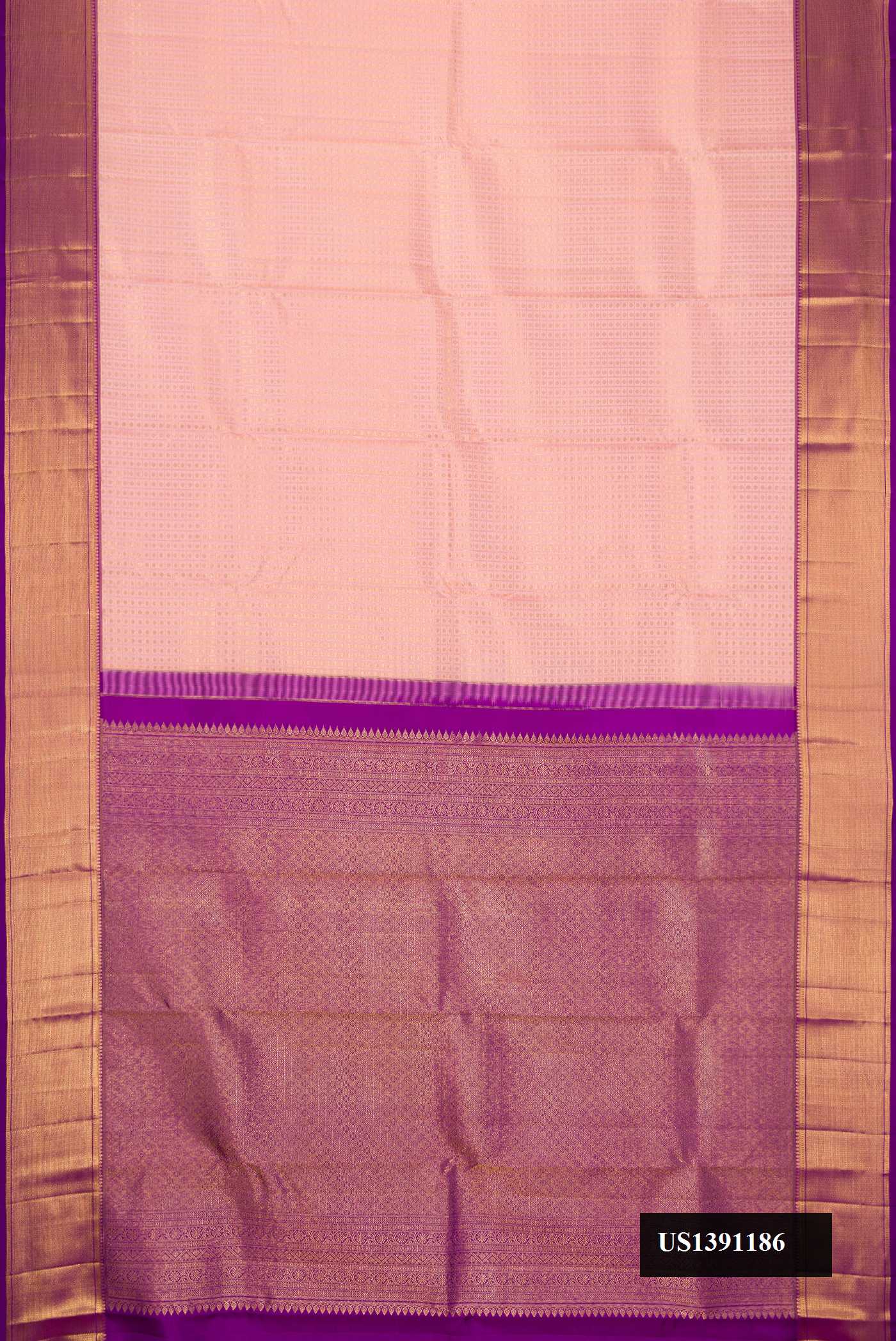 Golden Peach Dual Tone Kanchipuram Silk Saree