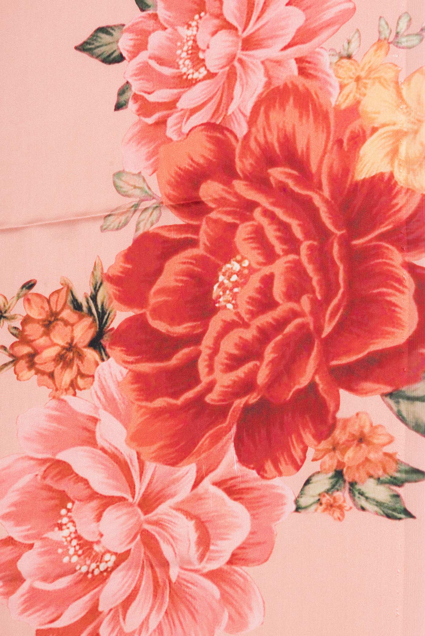 Peach Satin Silk Saree - Image 3