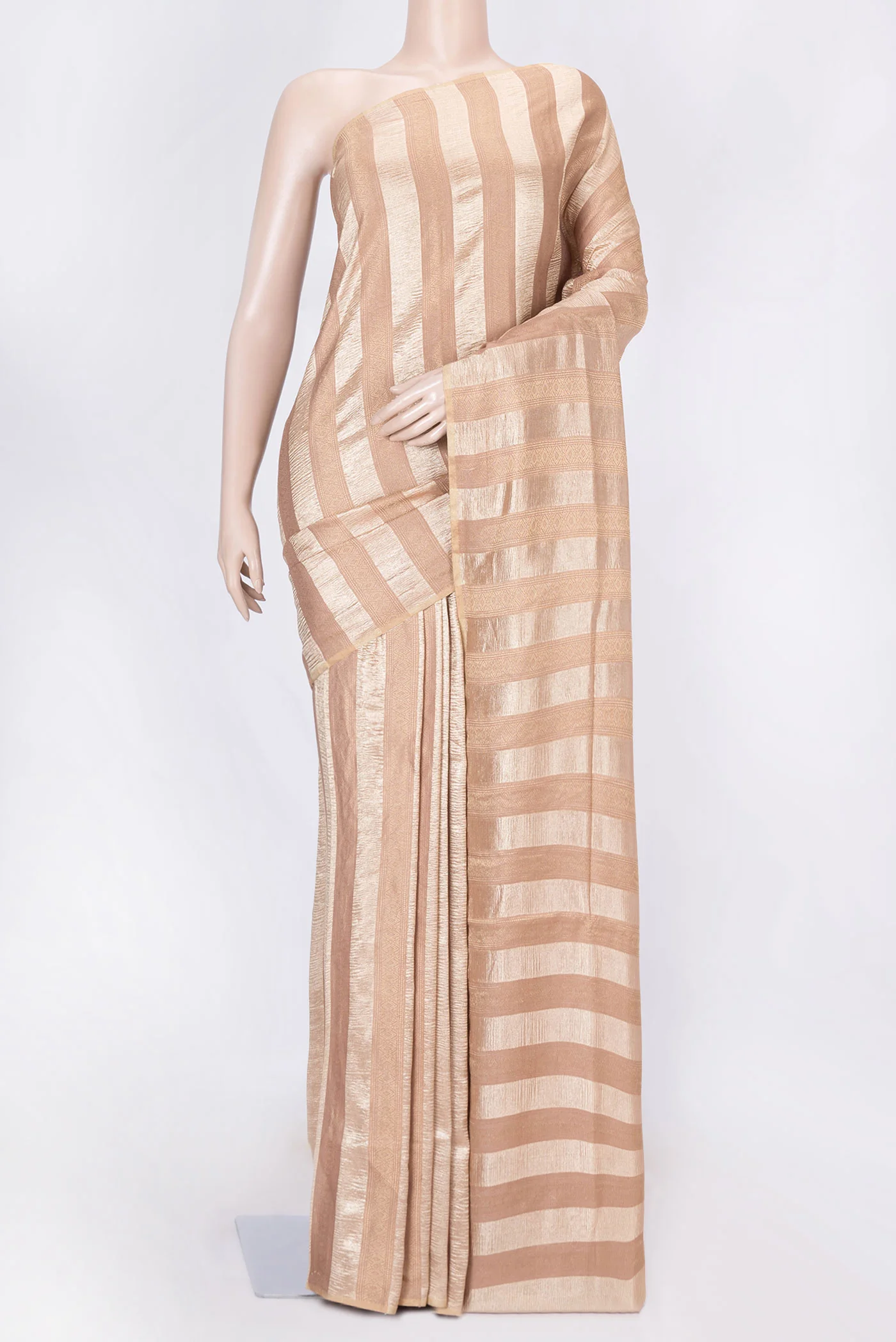 Golden Peach Dual Tone Mysore Georgette Saree