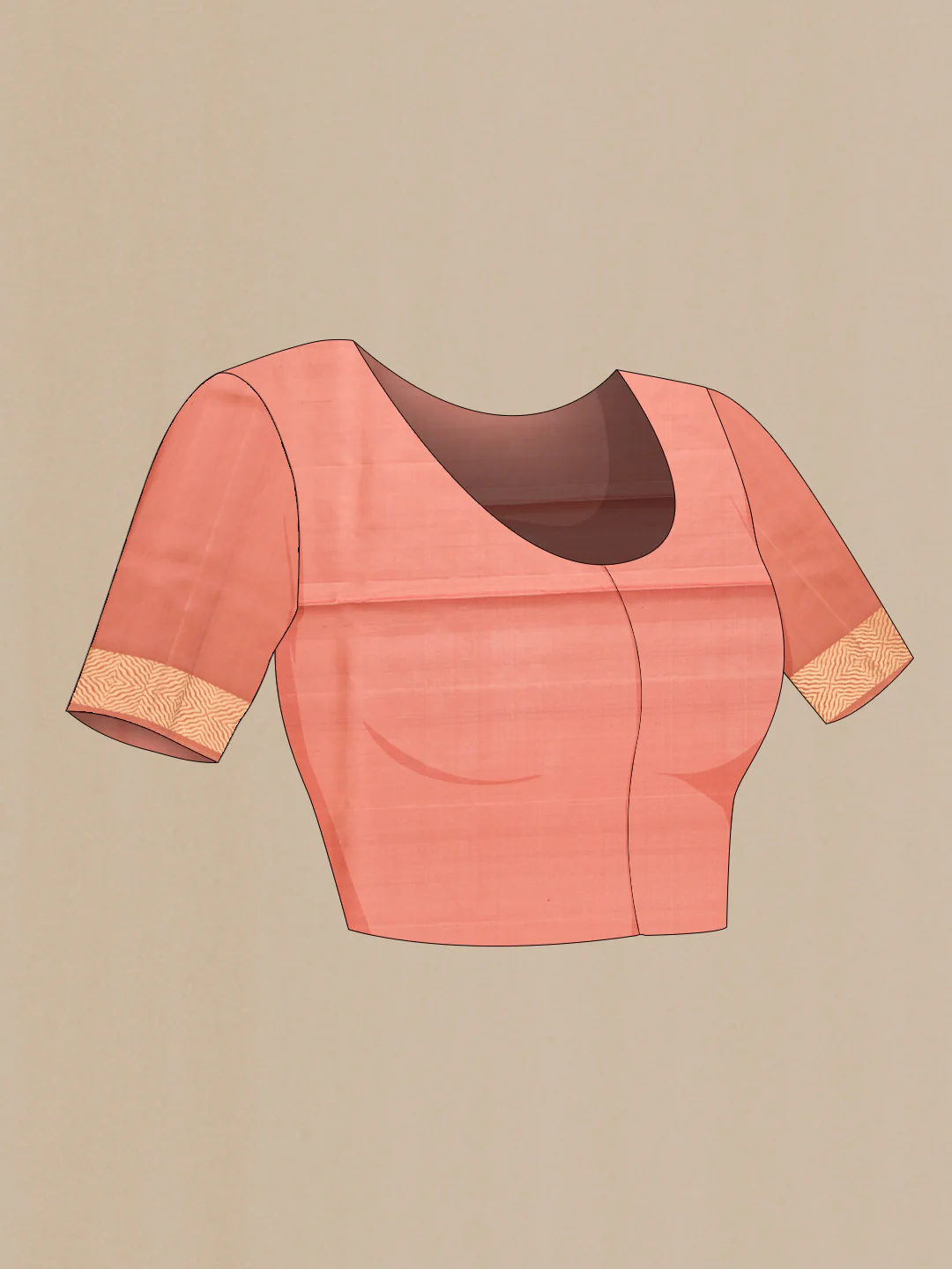 Peach Soft Silk Saree - Image 5