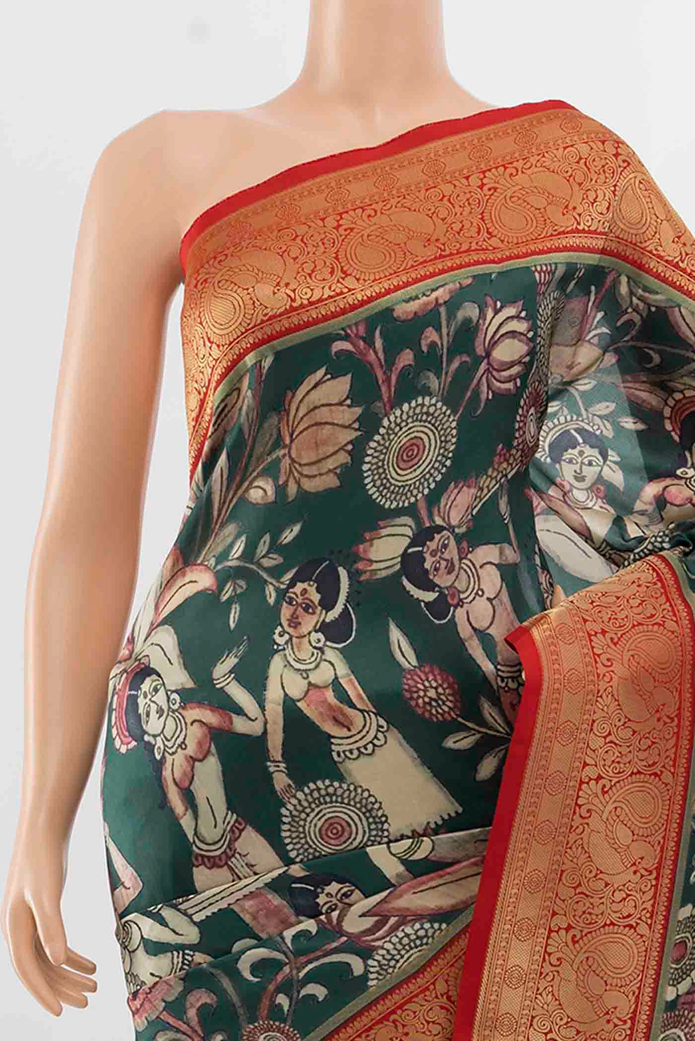 Green Art Silk Saree - Image 2