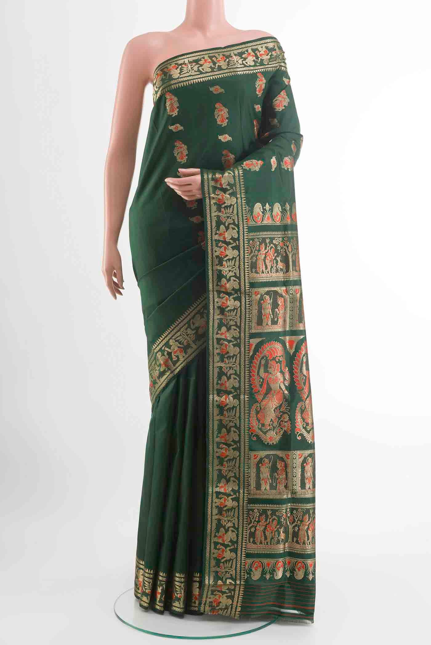 Green Baluchari Silk Saree