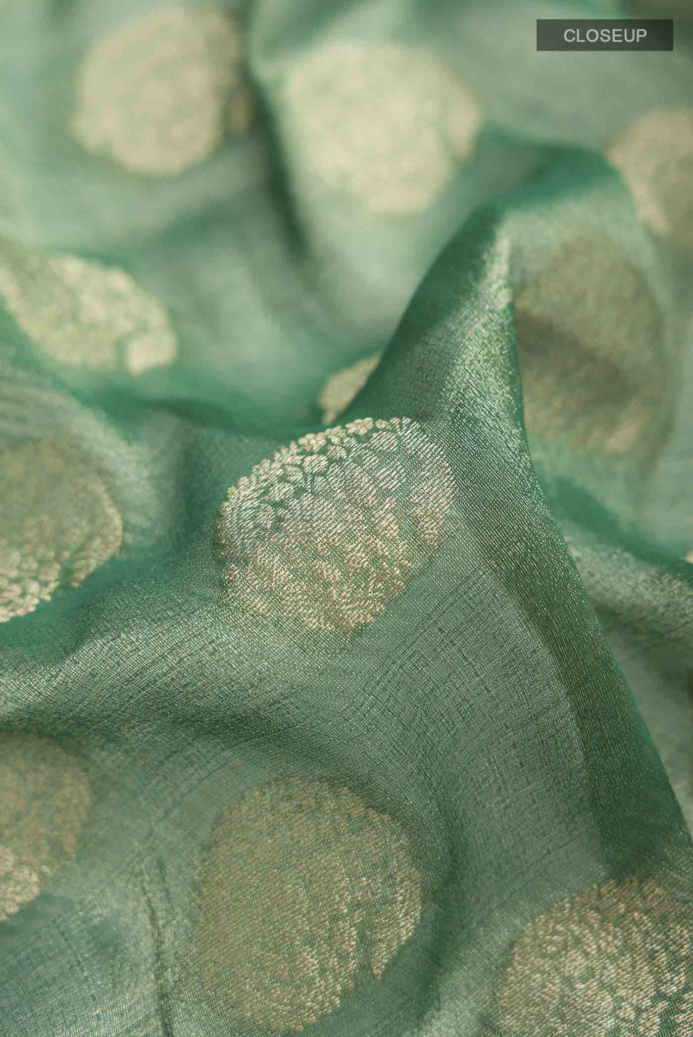 Green Banarasi Georgette Saree - Image 2