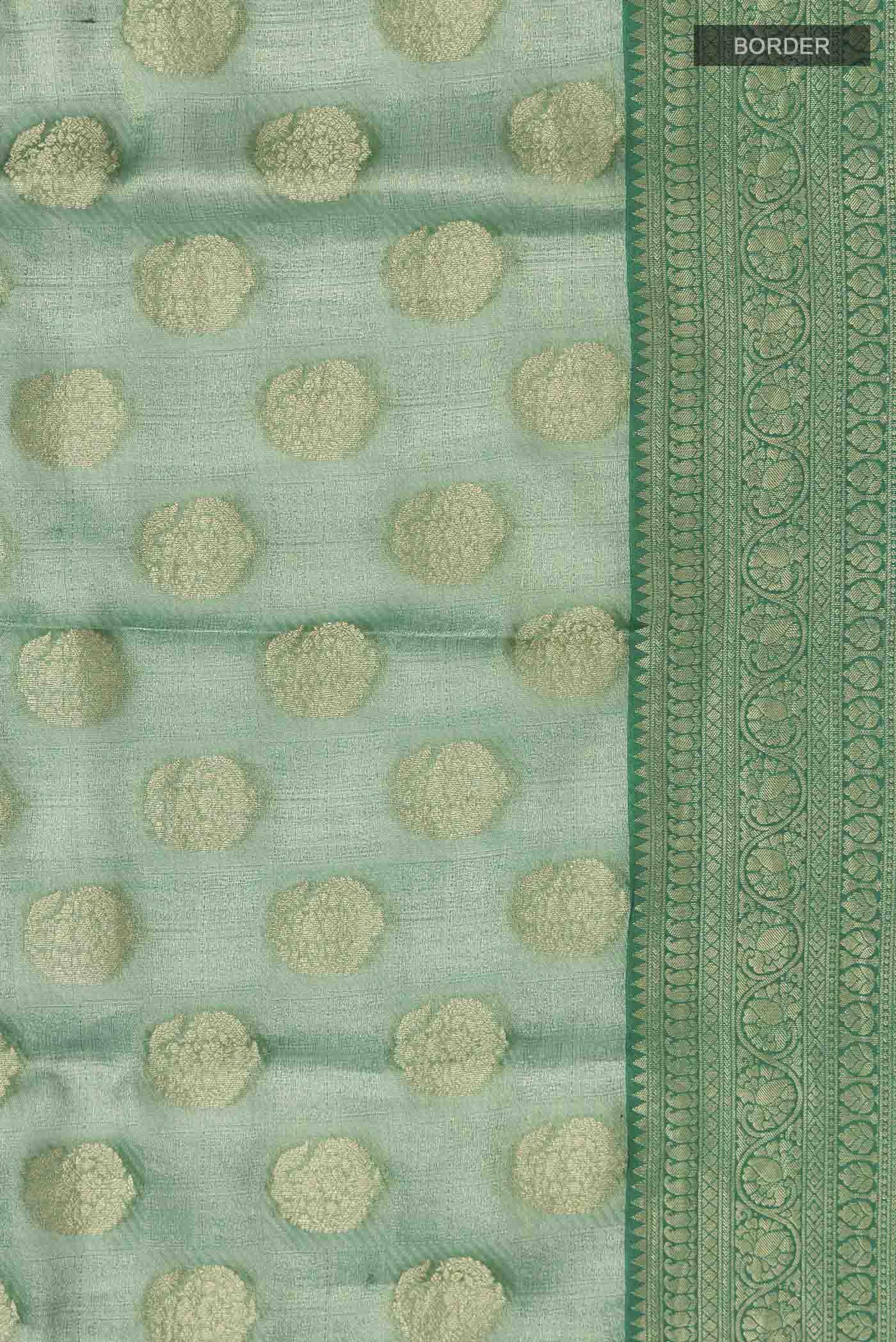 Green Banarasi Georgette Saree - Image 3