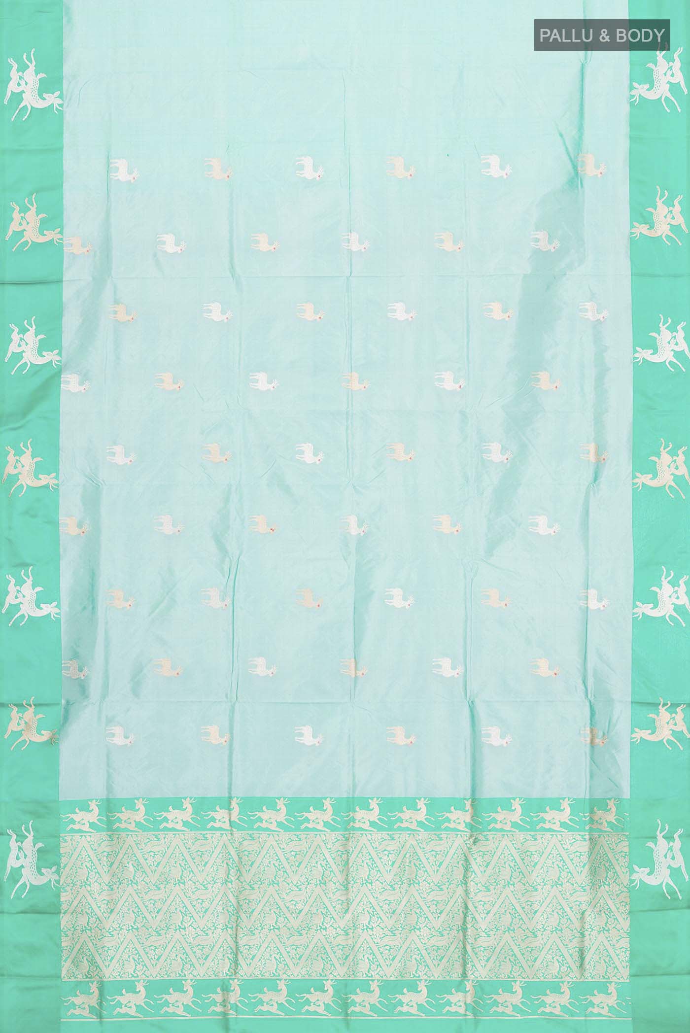 Green Banarasi Katan Silk Saree - Image 5