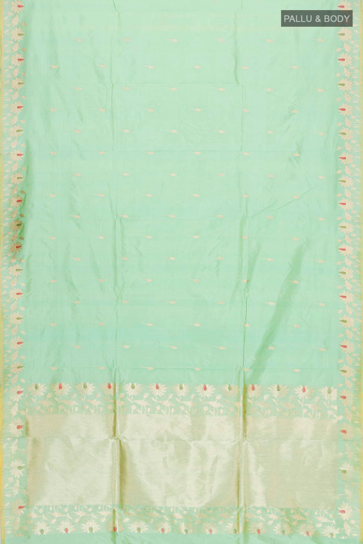 Green Banarasi Katan Silk Saree - Image 5