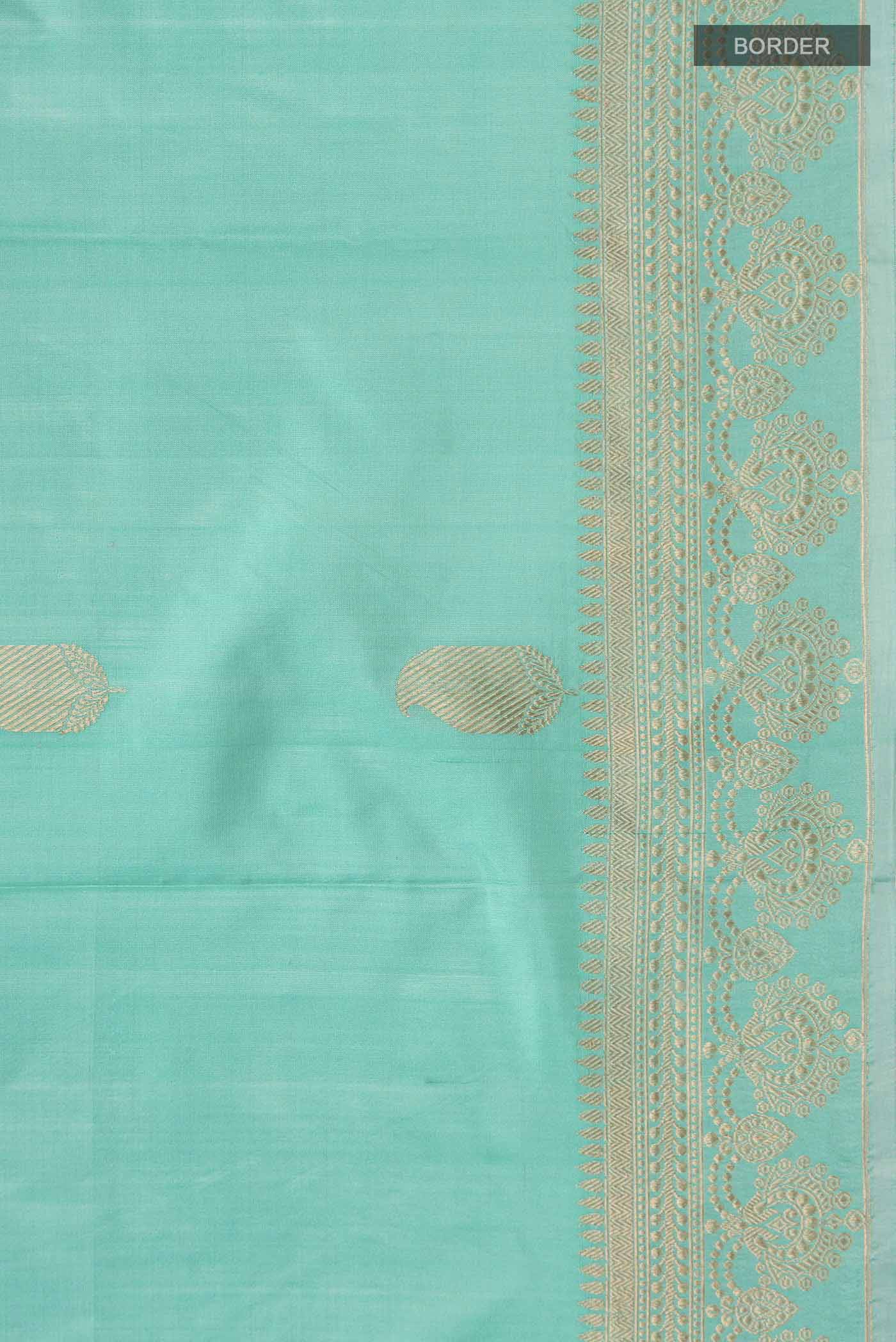 Green Banarasi Katan Silk Saree - Image 3