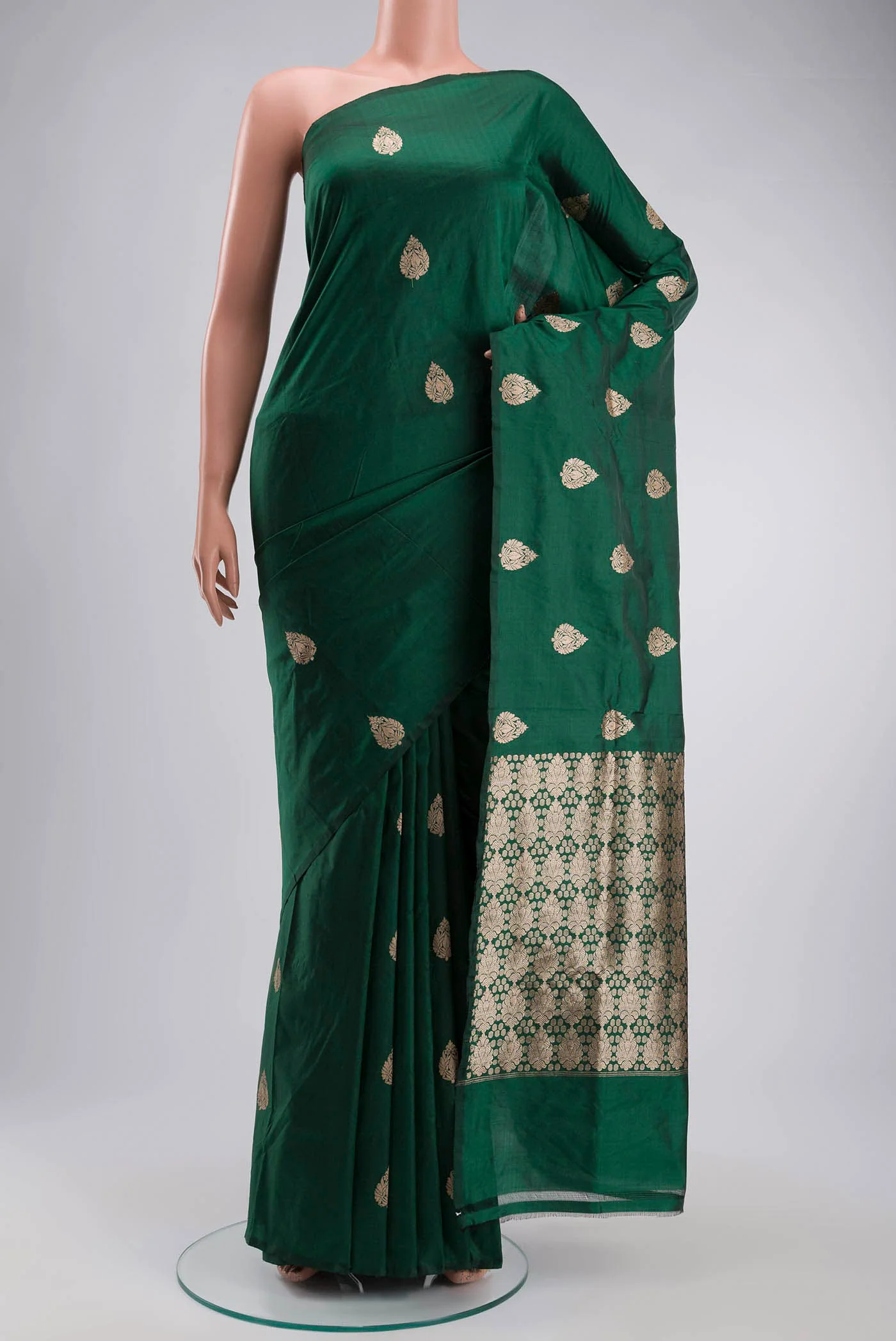 Green Banarasi Katan Silk Saree