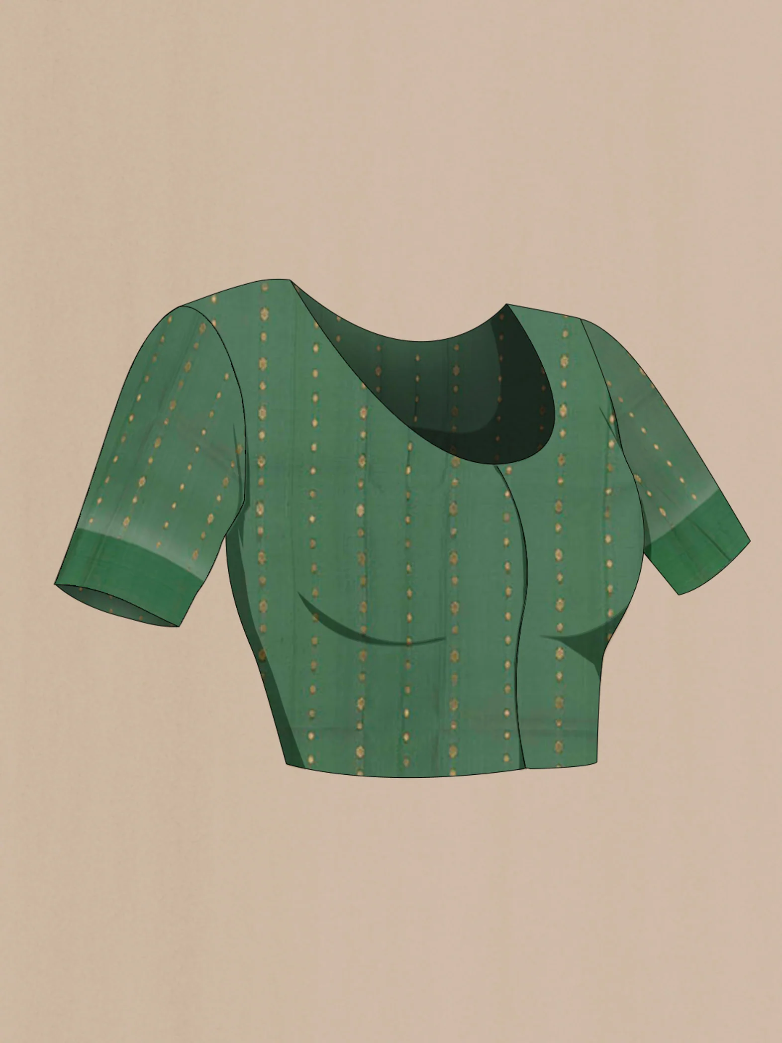 Green Banarasi Kora Silk Saree - Image 2