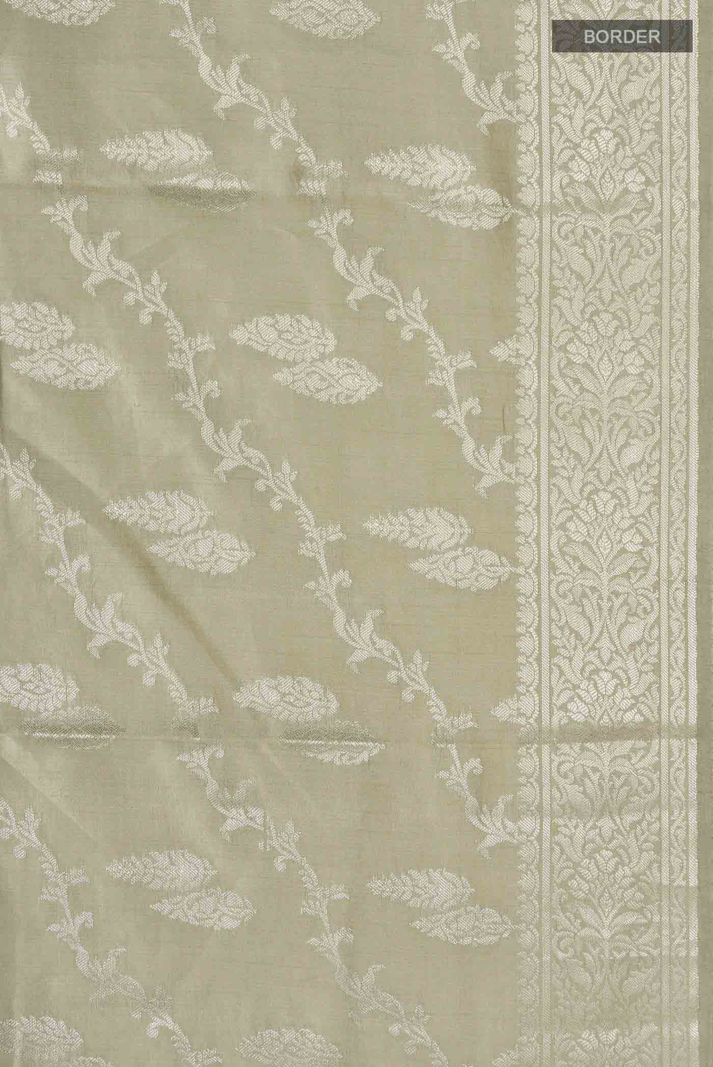 Green Banarasi Raw Silk Saree - Image 3