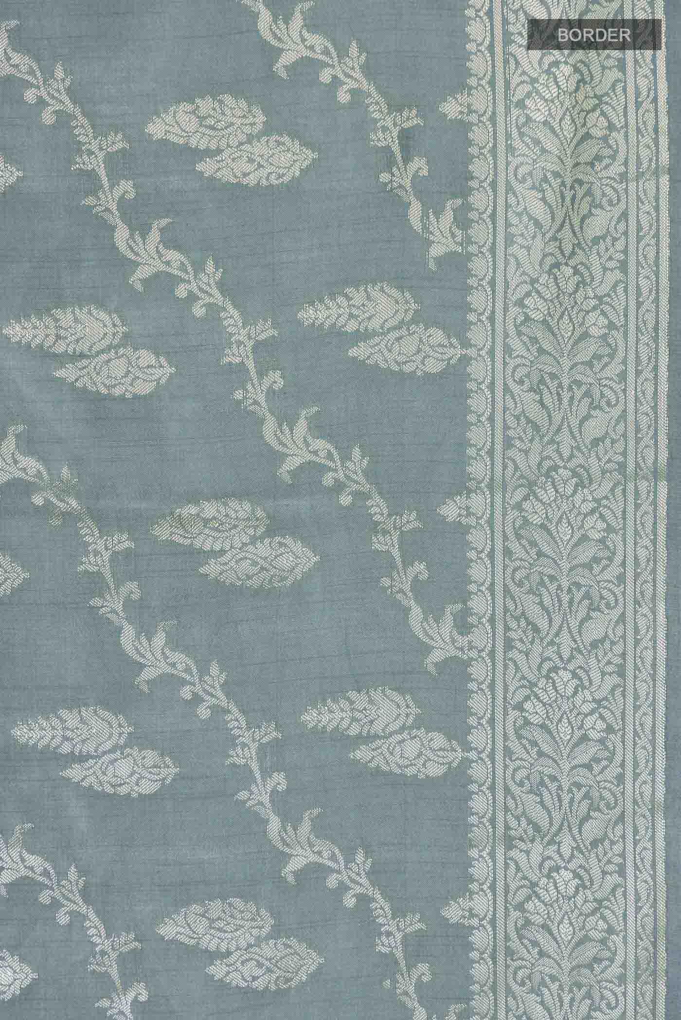 Green Banarasi Raw Silk Saree - Image 3