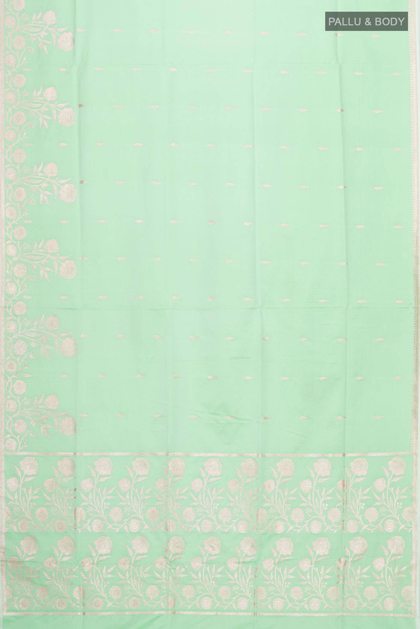 Green Banarasi Silk Saree - Image 2