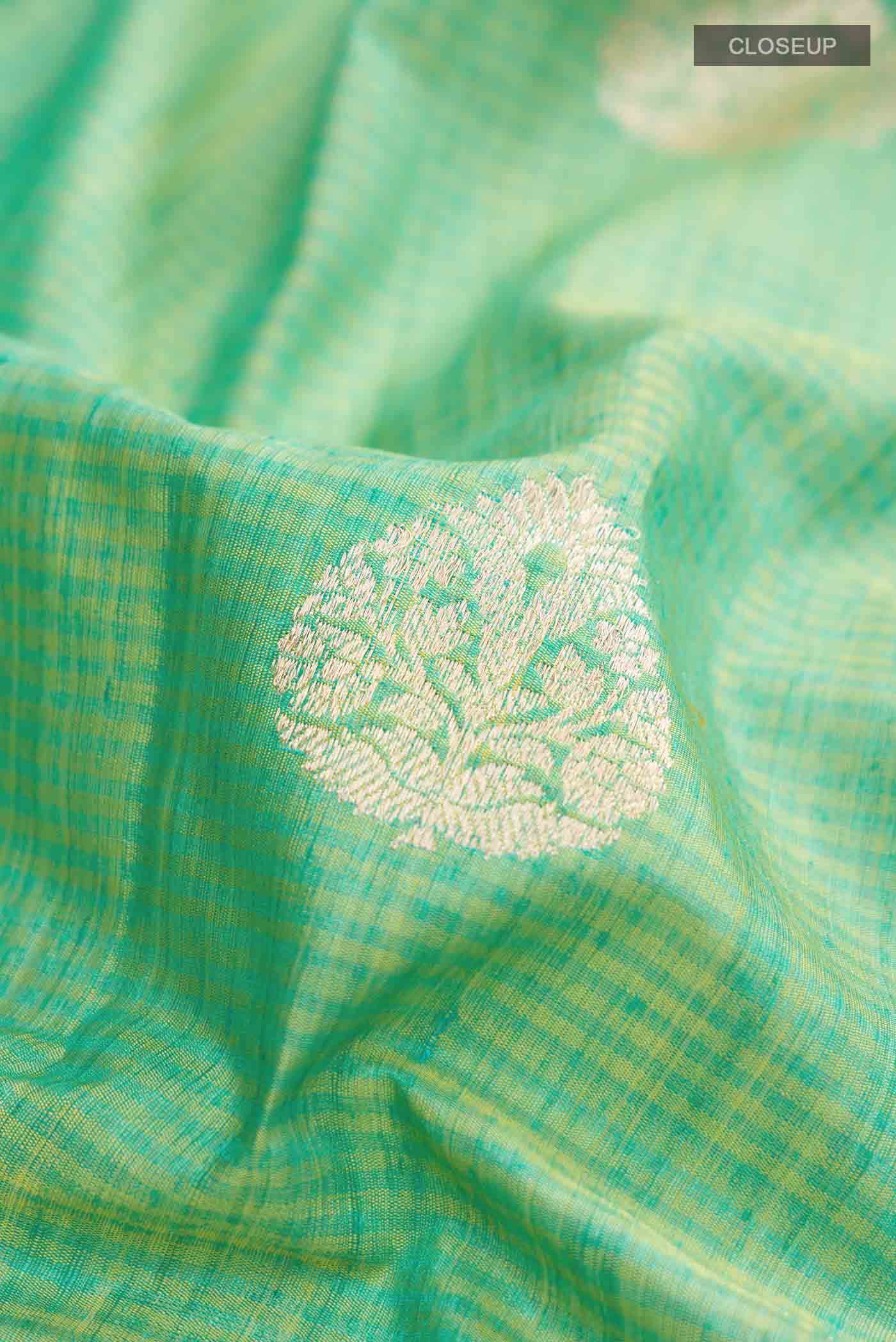 Green Banarasi Silk Saree - Image 2