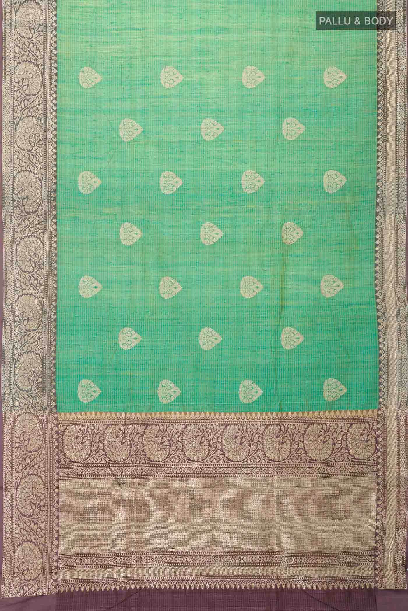 Green Banarasi Silk Saree - Image 3