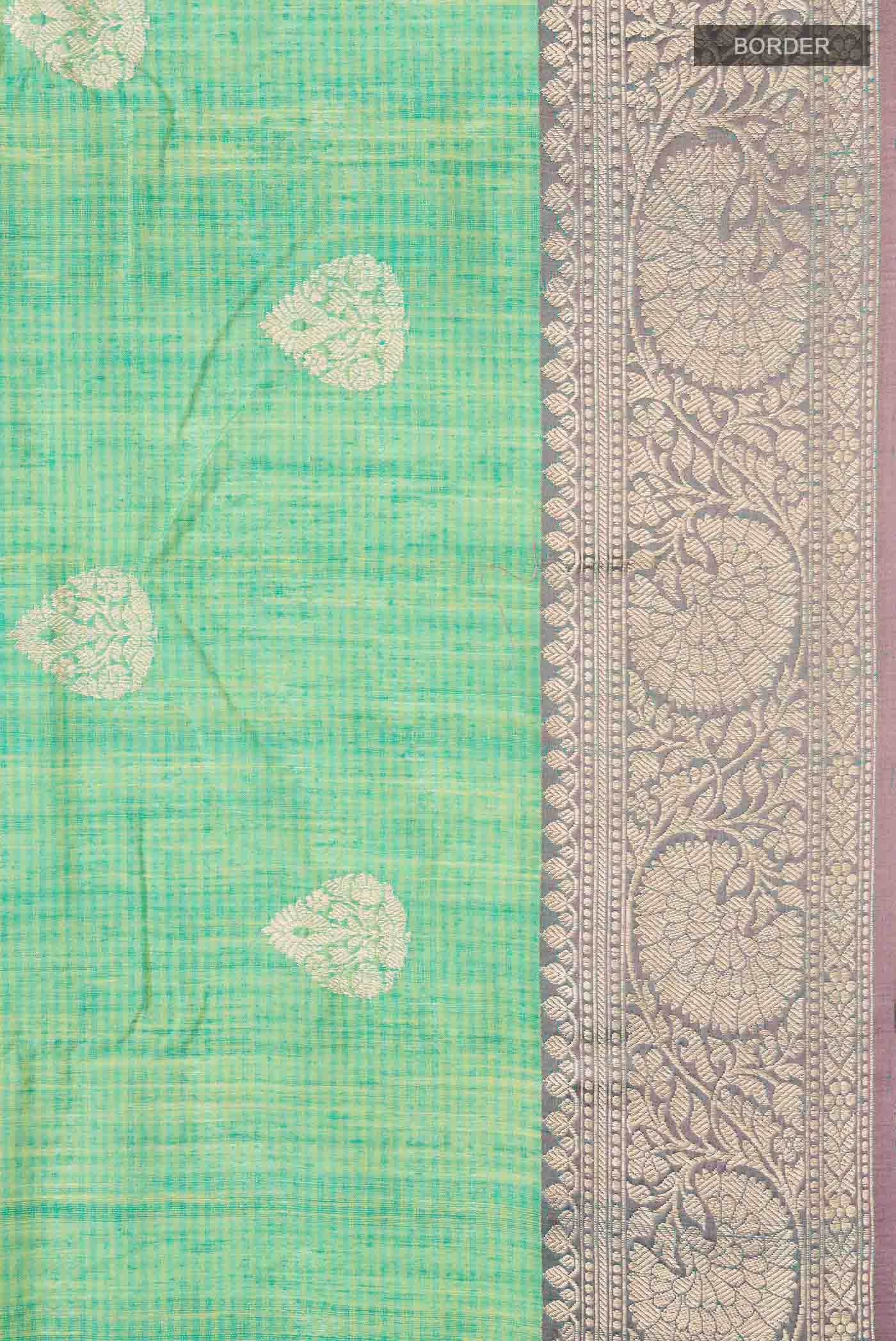 Green Banarasi Silk Saree - Image 4