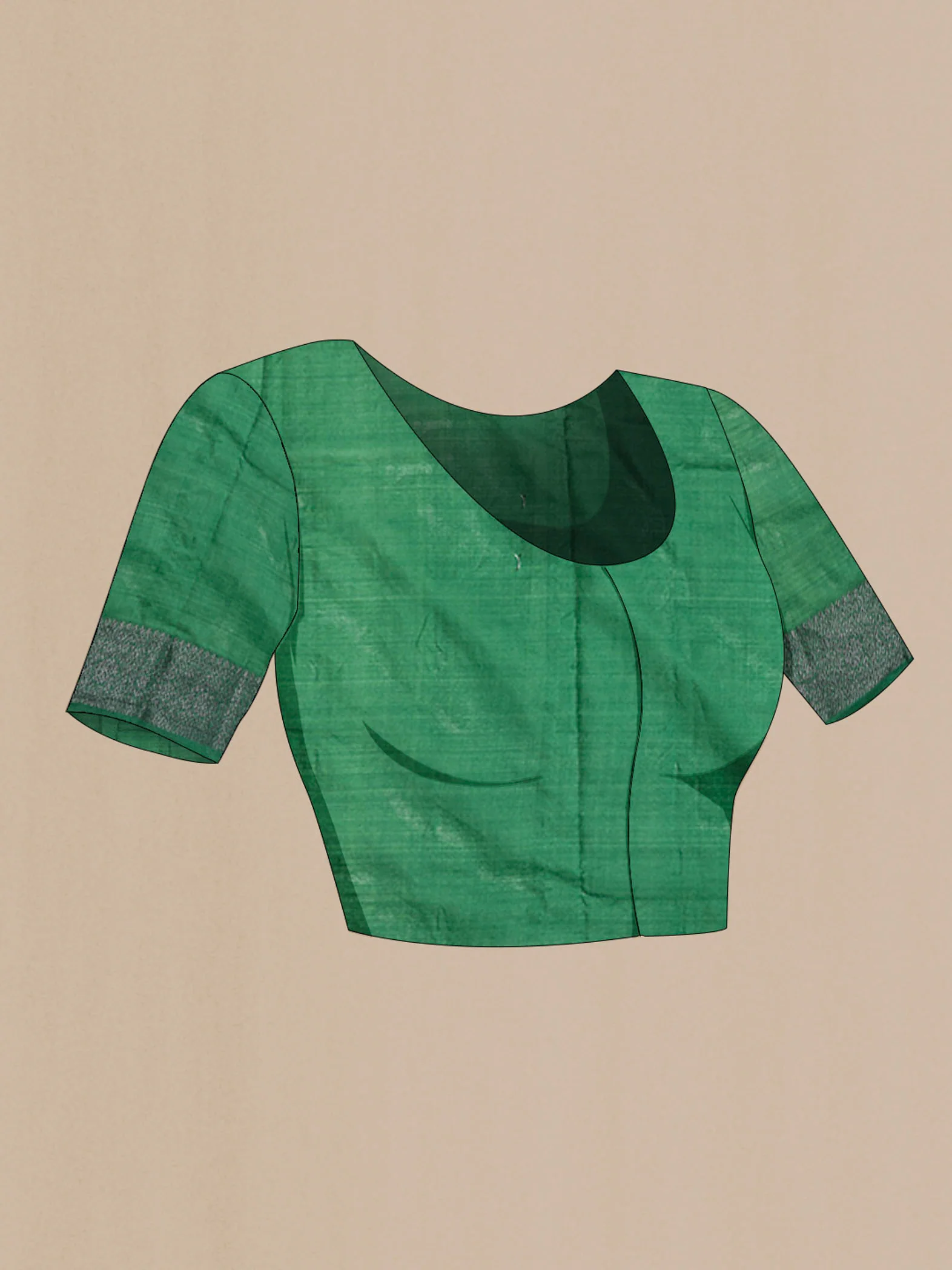 Green Banarasi Tussar Silk Saree - Image 4