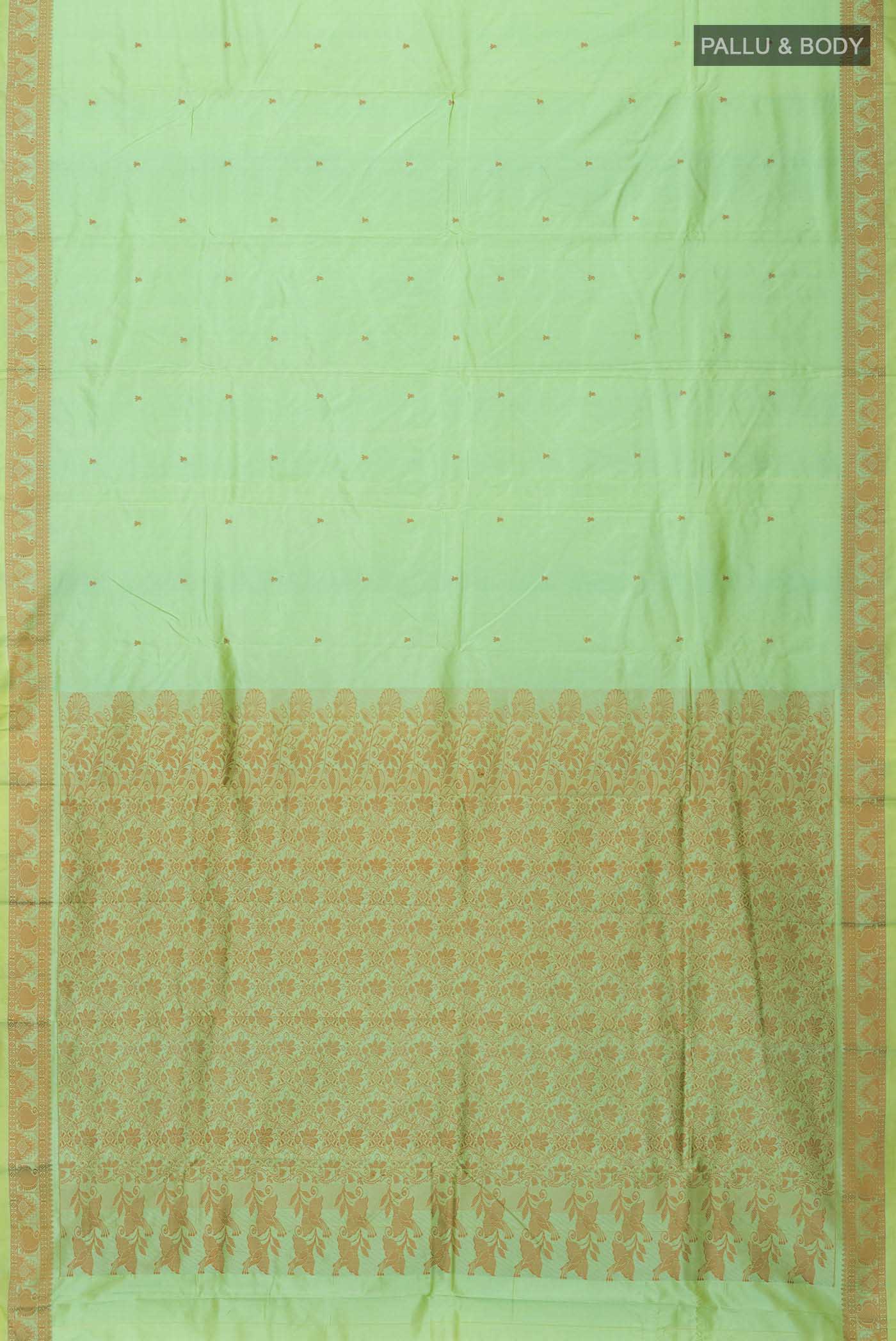 Green Bangalore Silk Saree - Image 6