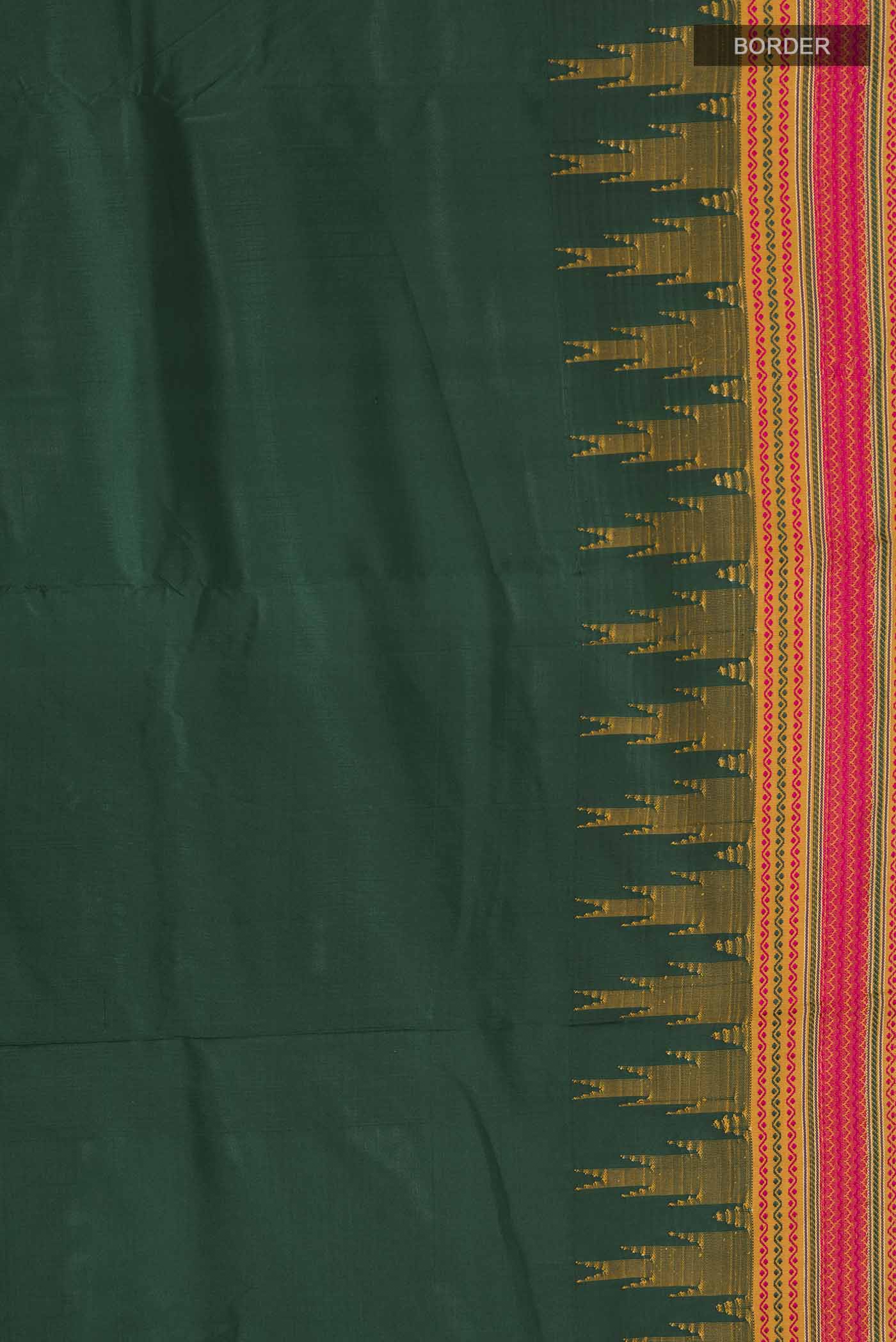 Green Bangalore Silk Saree - Image 3