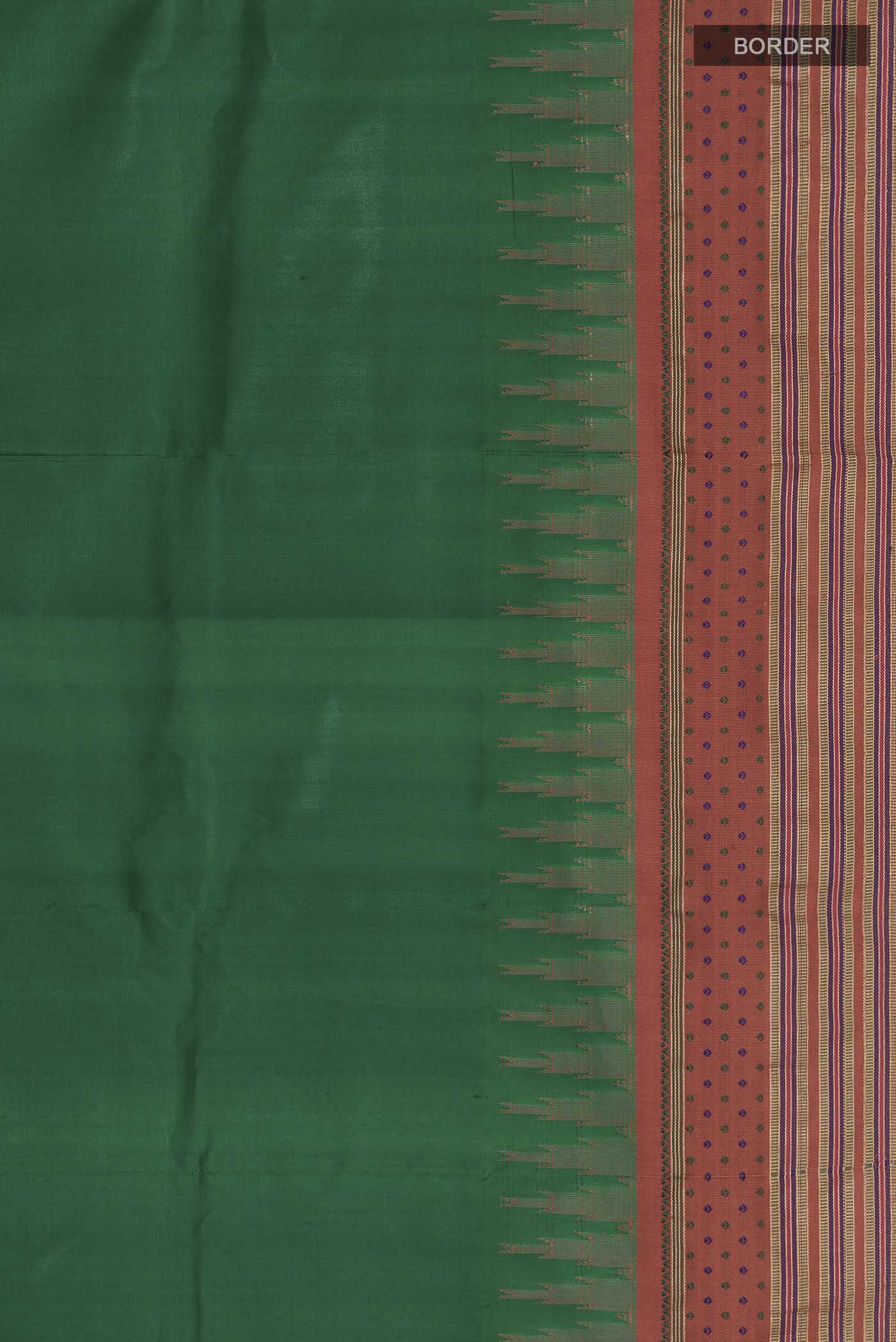 Green Bangalore Silk Saree - Image 3