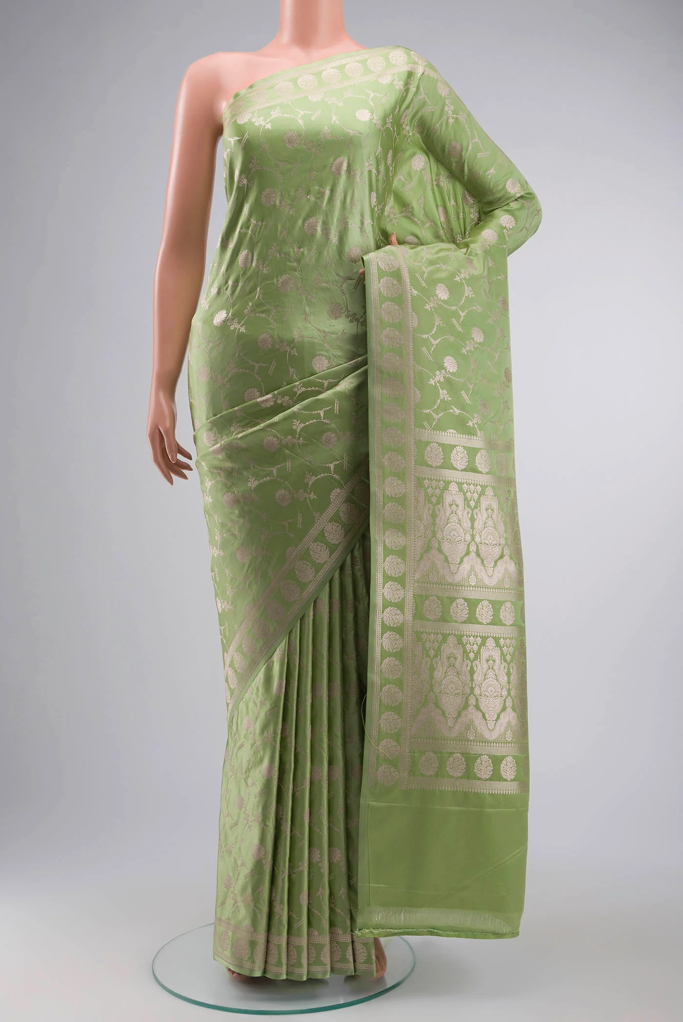 Green Blended Banarasi Silk Saree
