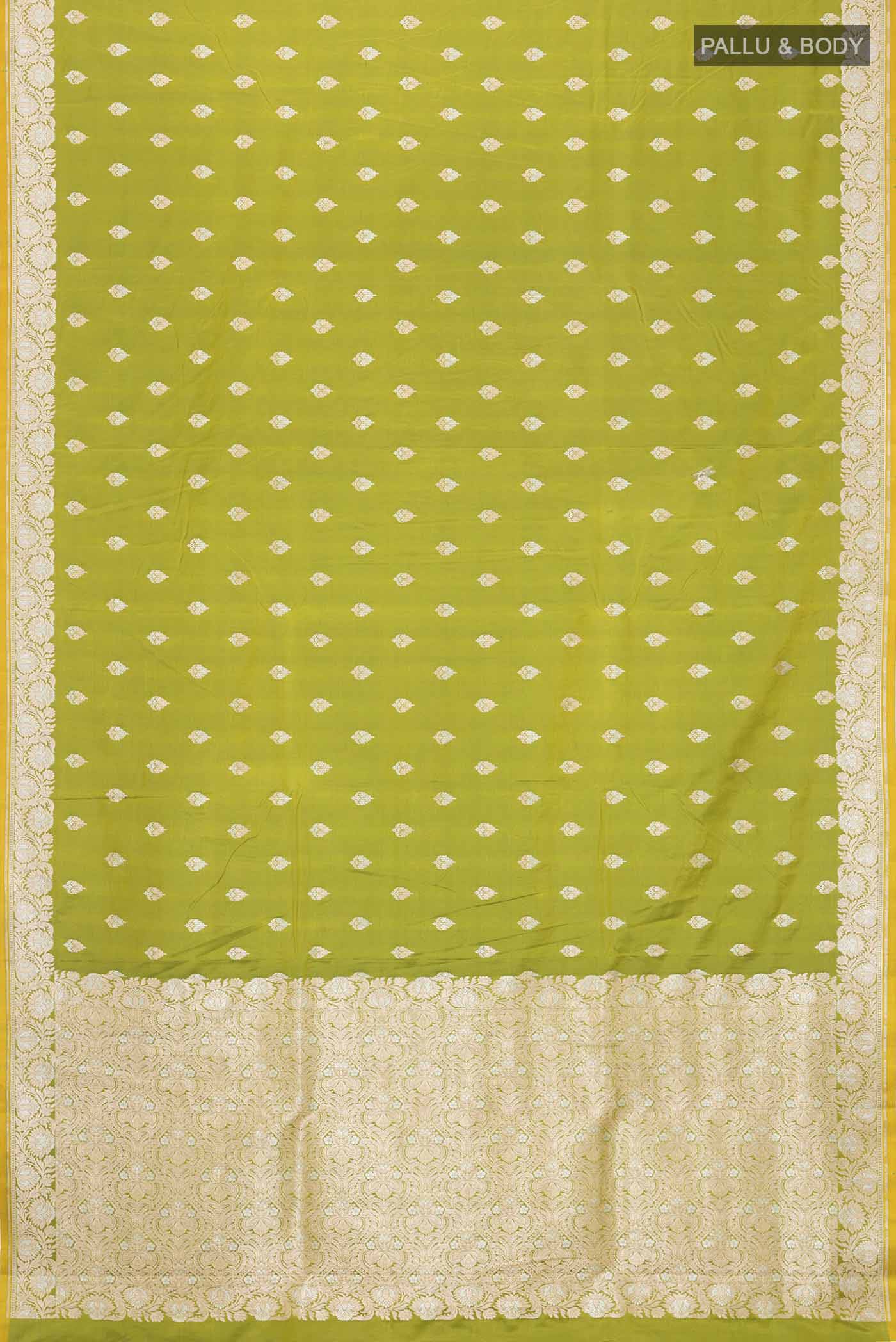 Green Blended Banarasi Silk Saree - Image 3