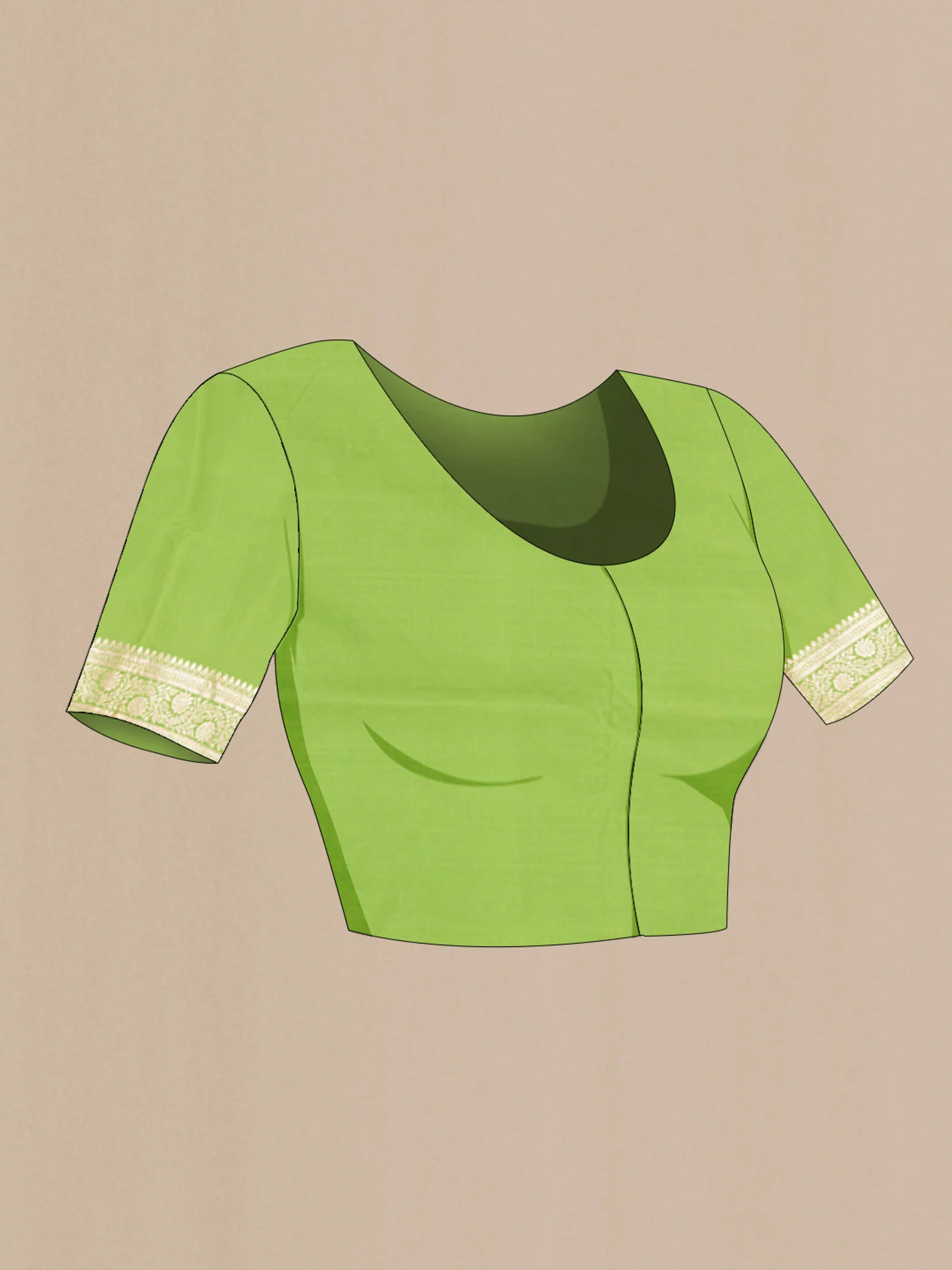 Green Blended Banarasi Silk Saree - Image 2