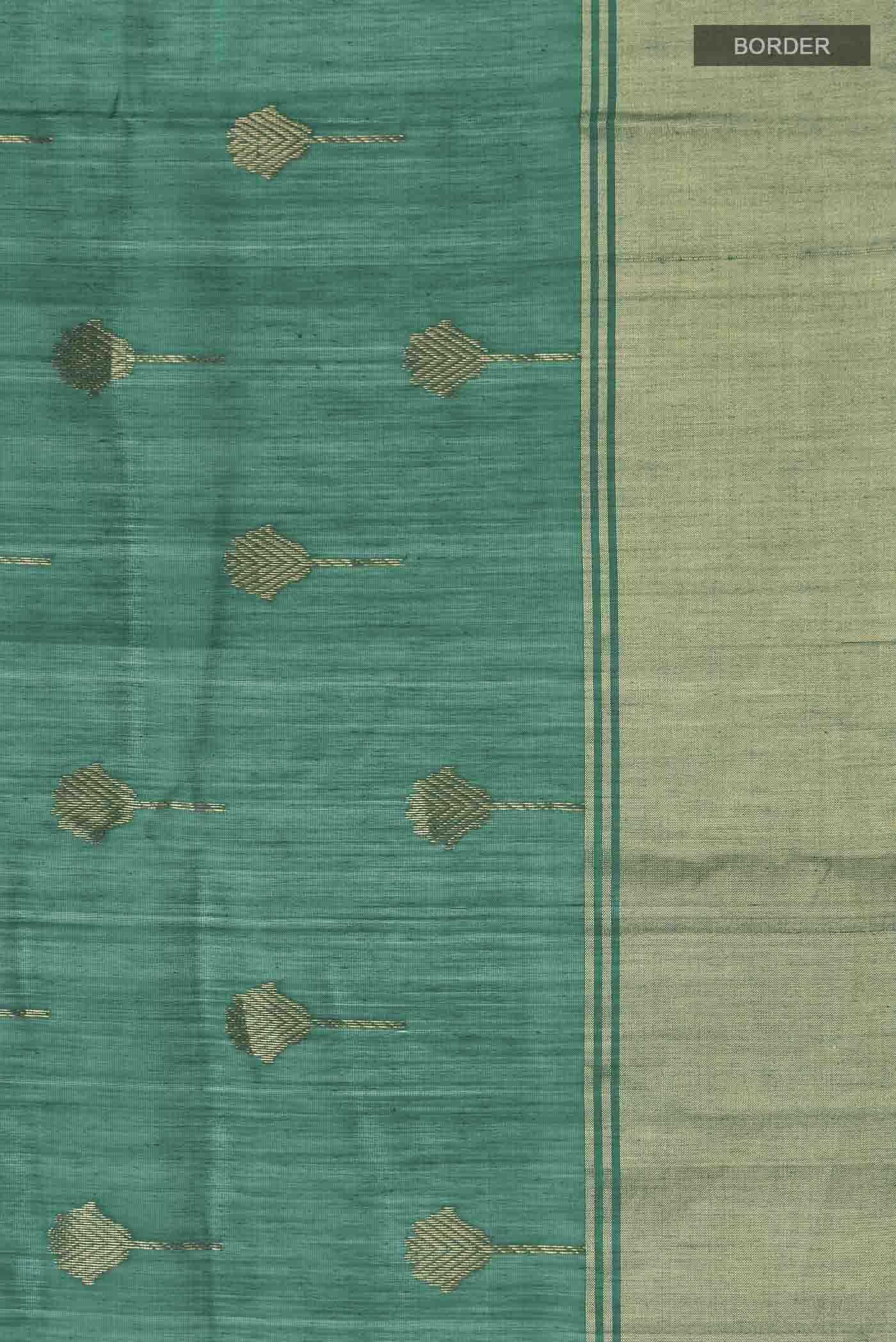 Green Chanderi Silk Cotton Saree - Image 3