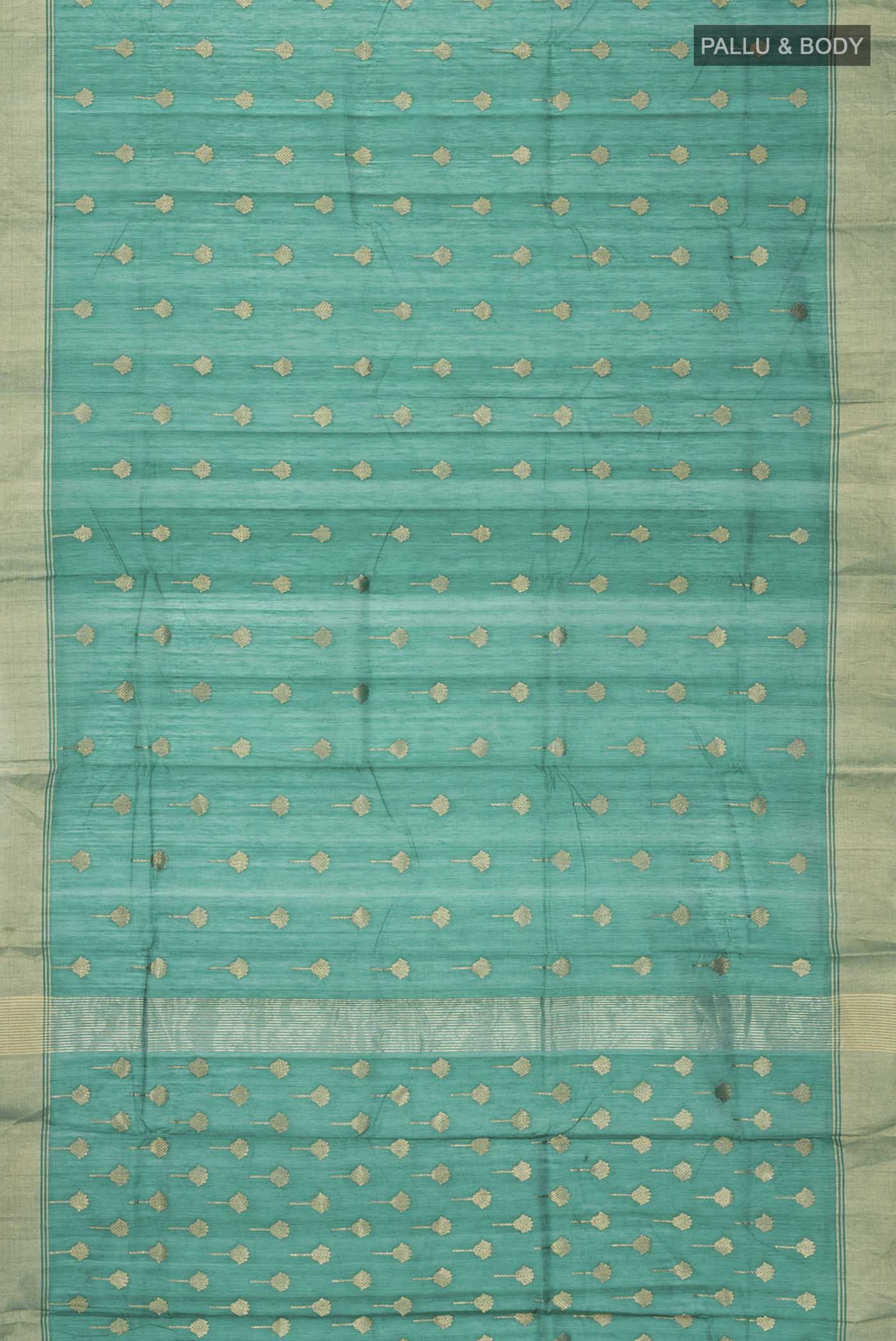 Green Chanderi Silk Cotton Saree - Image 5