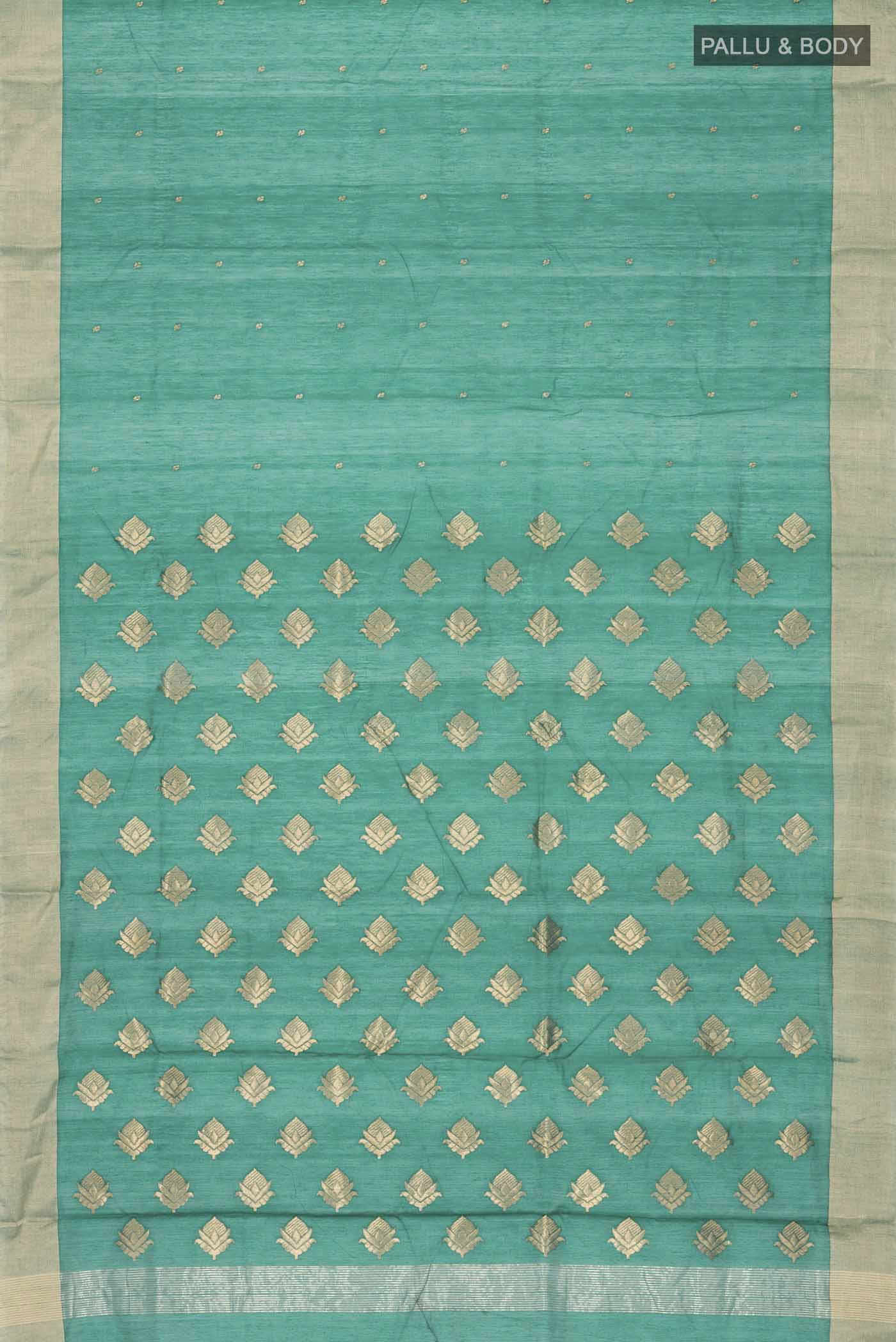 Green Chanderi Silk Saree - Image 3