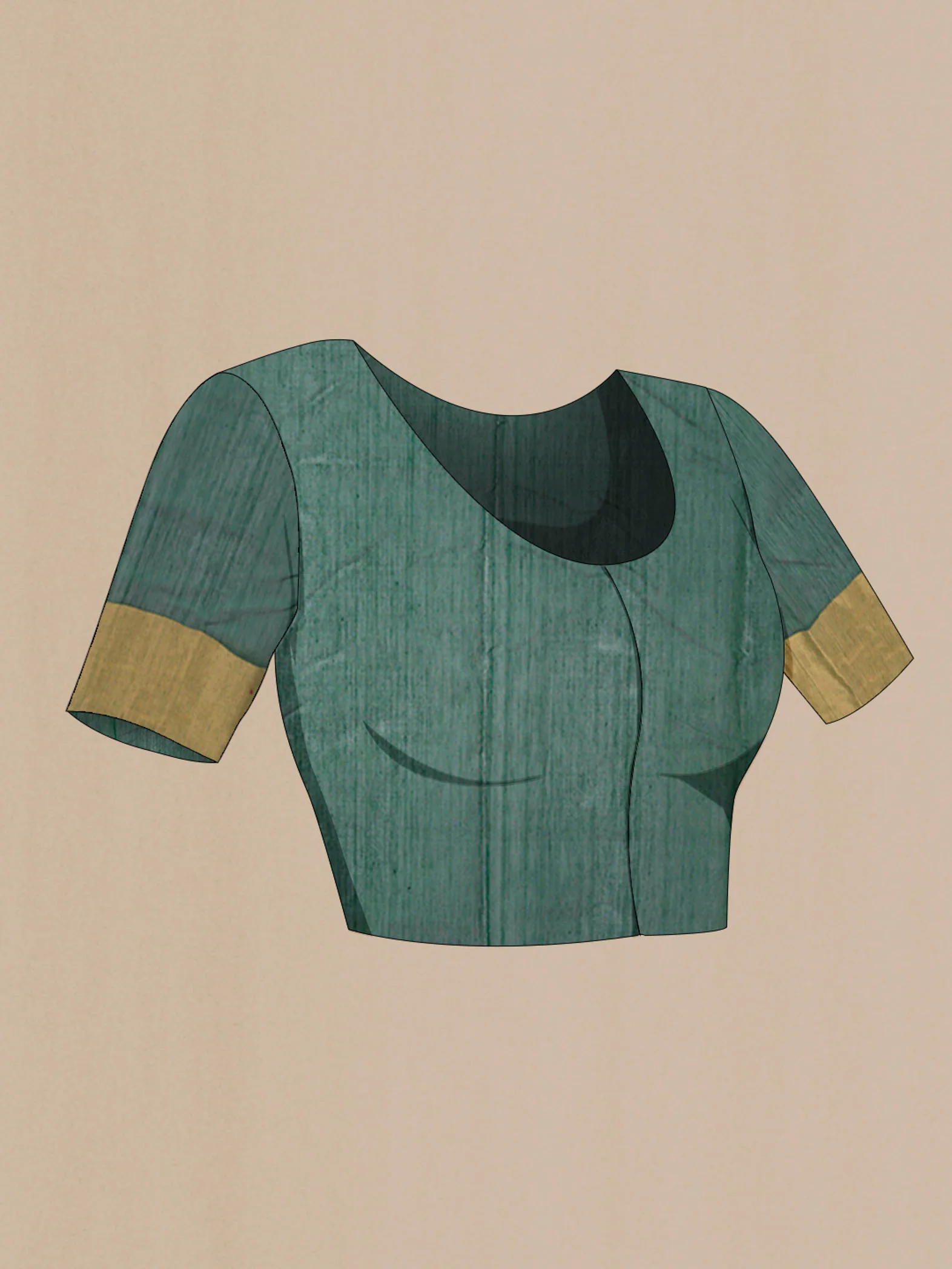 Green Chanderi Silk Cotton Saree - Image 4