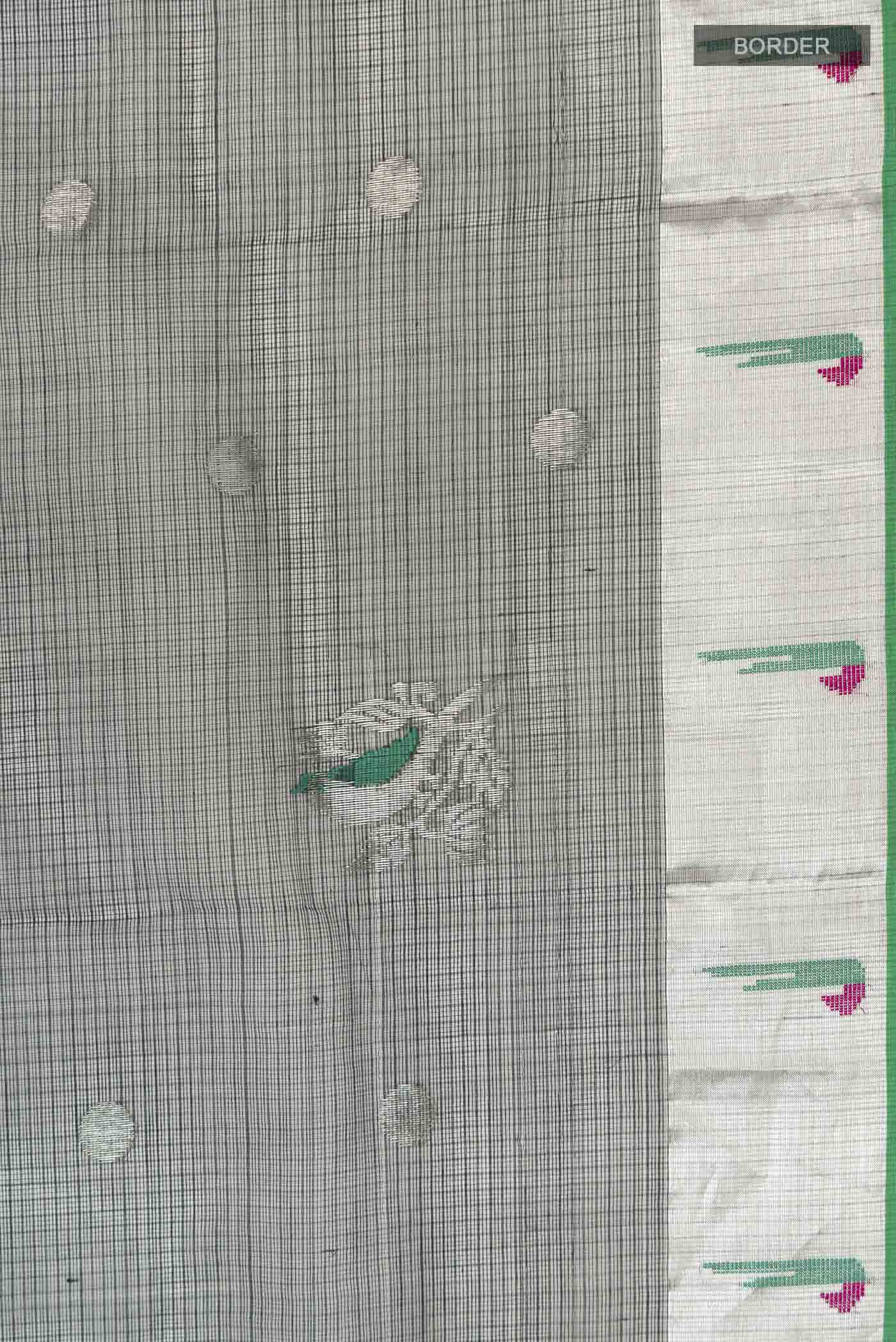 Green Chanderi Silk Saree - Image 3